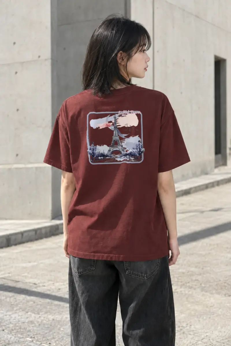 "Eiffel Tower Avenue" Heavyweight Unisex Crewneck T-shirt | Gildan 5000