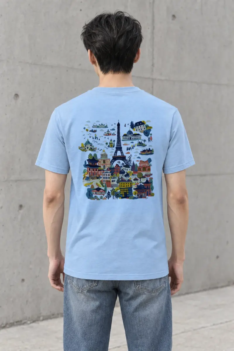 "Eiffel Tower Landmarks" Heavyweight Unisex Crewneck T-shirt