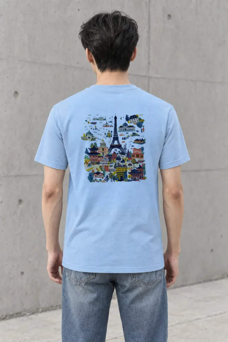"Eiffel Tower Landmarks" Heavyweight Unisex Crewneck T-shirt