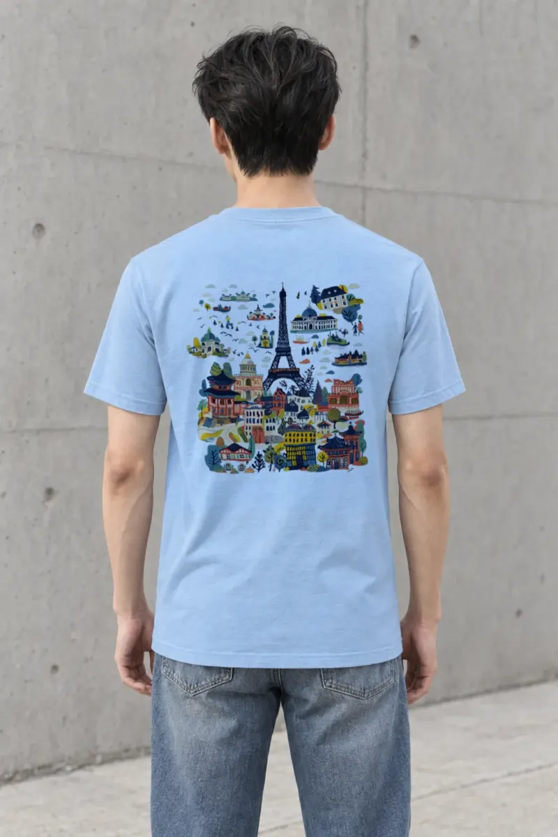"Eiffel Tower Landmarks" Heavyweight Unisex Crewneck T-shirt