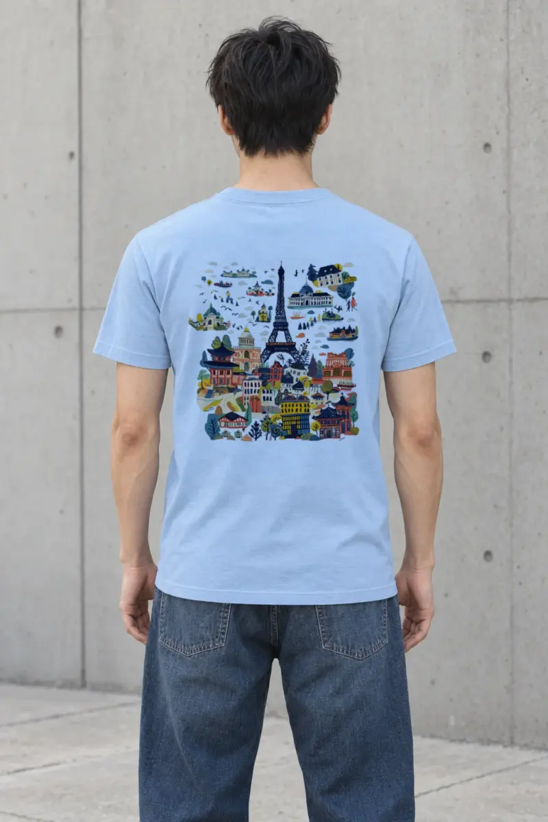 "Eiffel Tower Landmarks" Heavyweight Unisex Crewneck T-shirt