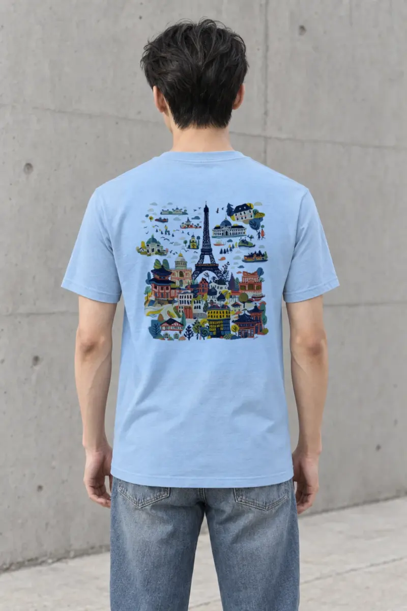 "Eiffel Tower Landmarks" Heavyweight Unisex Crewneck T-shirt