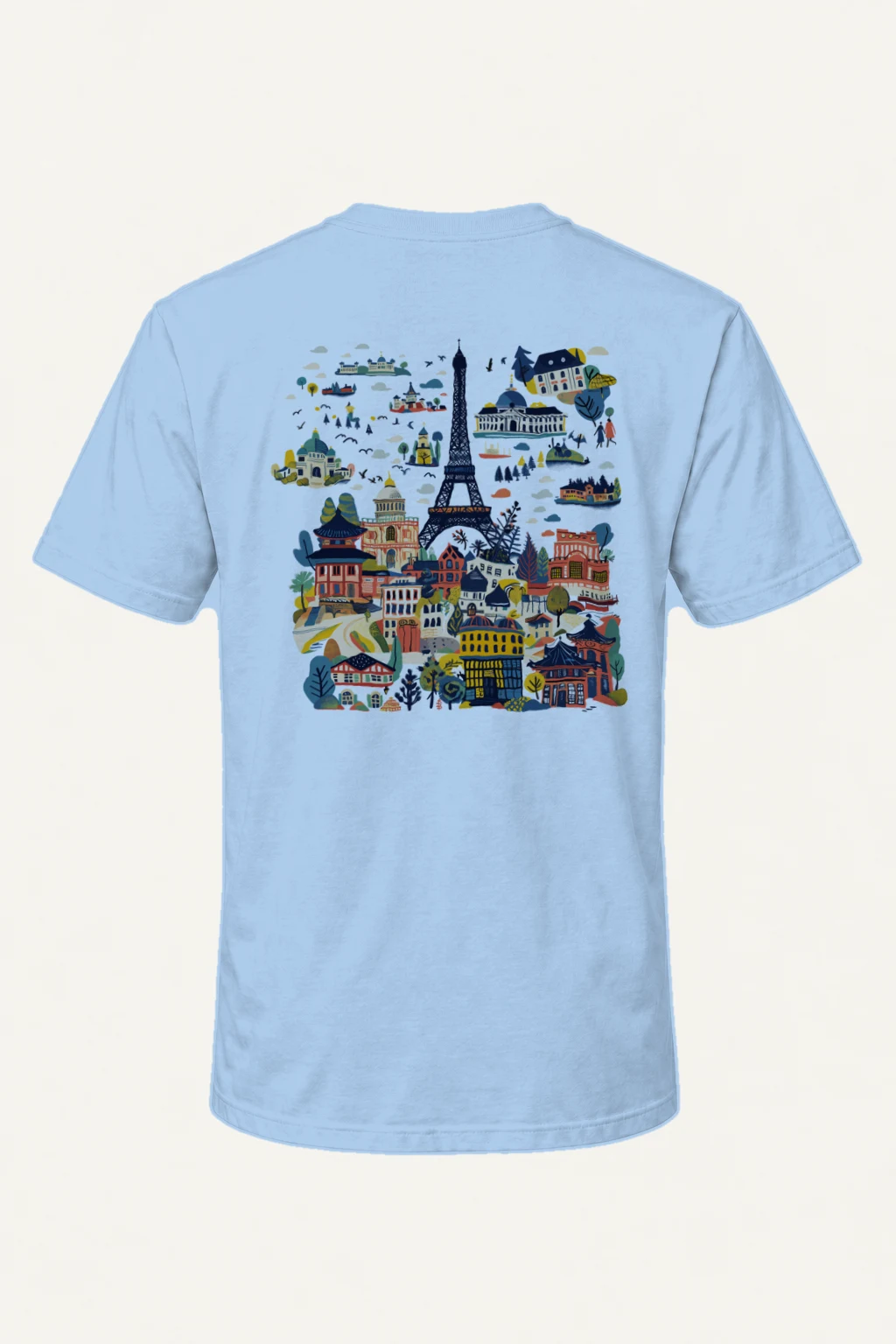 "Eiffel Tower Landmarks" Heavyweight Unisex Crewneck T-shirt | Gildan 5000