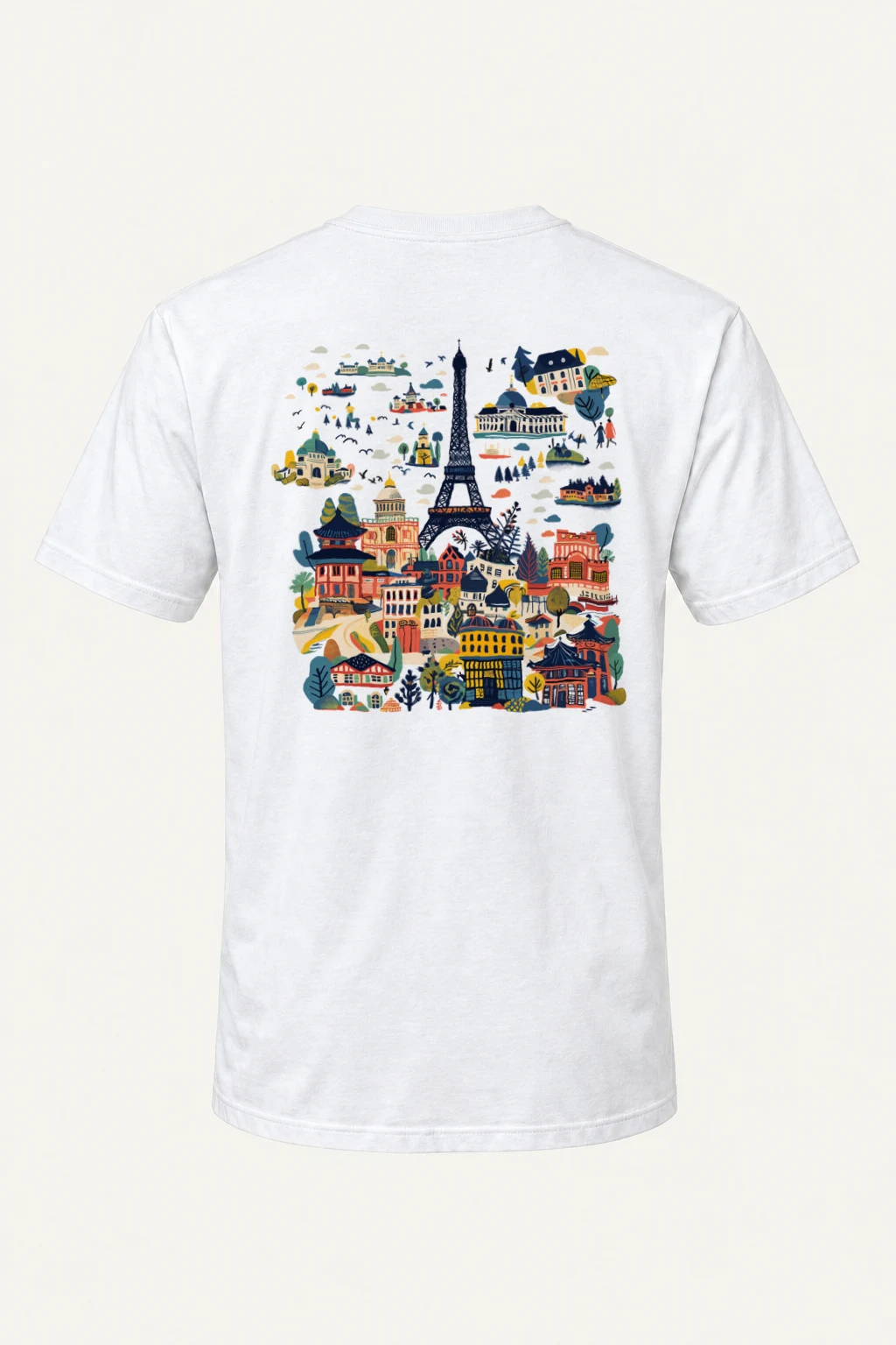 "Eiffel Tower Landmarks" Heavyweight Unisex Crewneck T-shirt | Gildan 5000