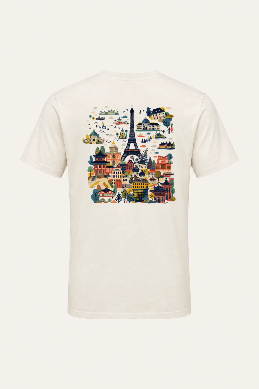 "Eiffel Tower Landmarks" Heavyweight Unisex Crewneck T-shirt | Gildan 5000