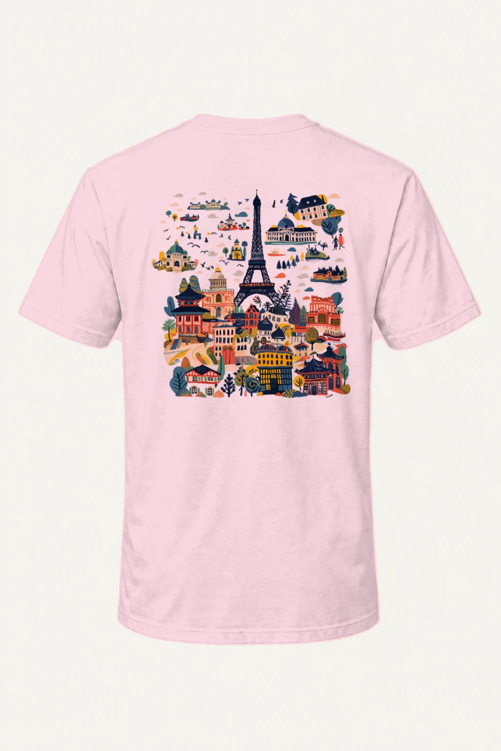 "Eiffel Tower Landmarks" Heavyweight Unisex Crewneck T-shirt | Gildan 5000