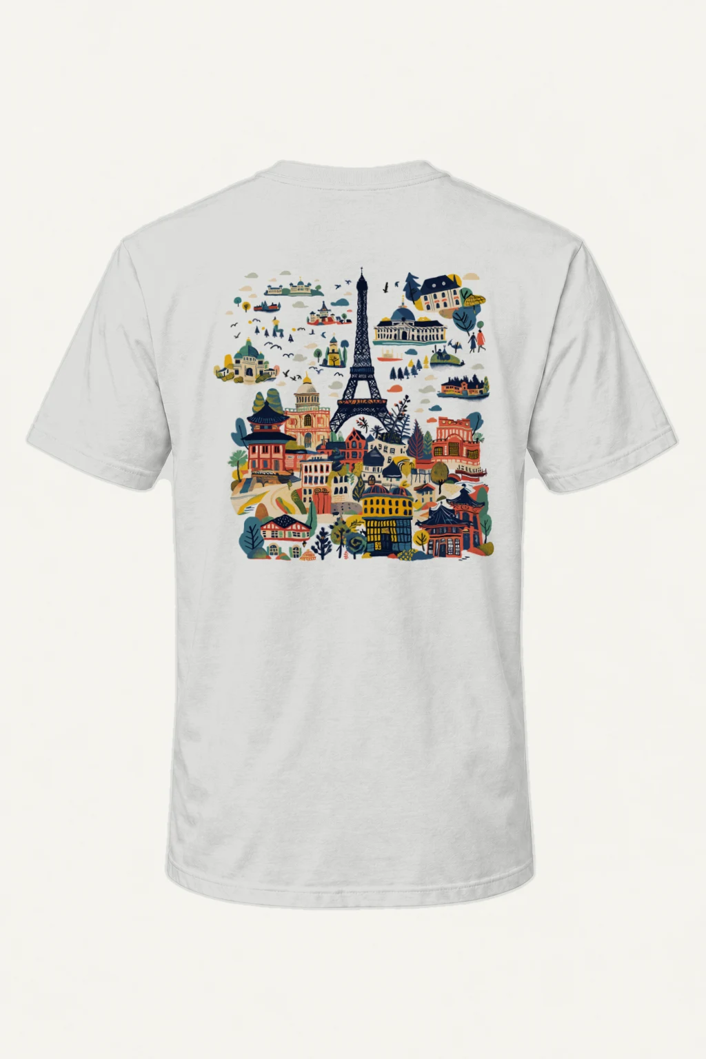 "Eiffel Tower Landmarks" Heavyweight Unisex Crewneck T-shirt | Gildan 5000