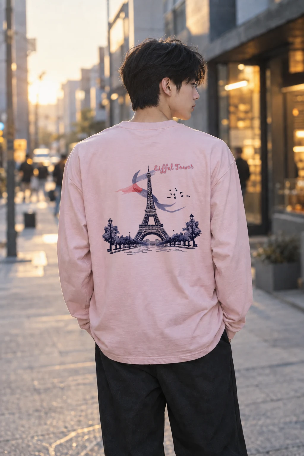 "Eiffel Tower Sketch" Unisex Longsleeve T-shirt | Gildan 2400