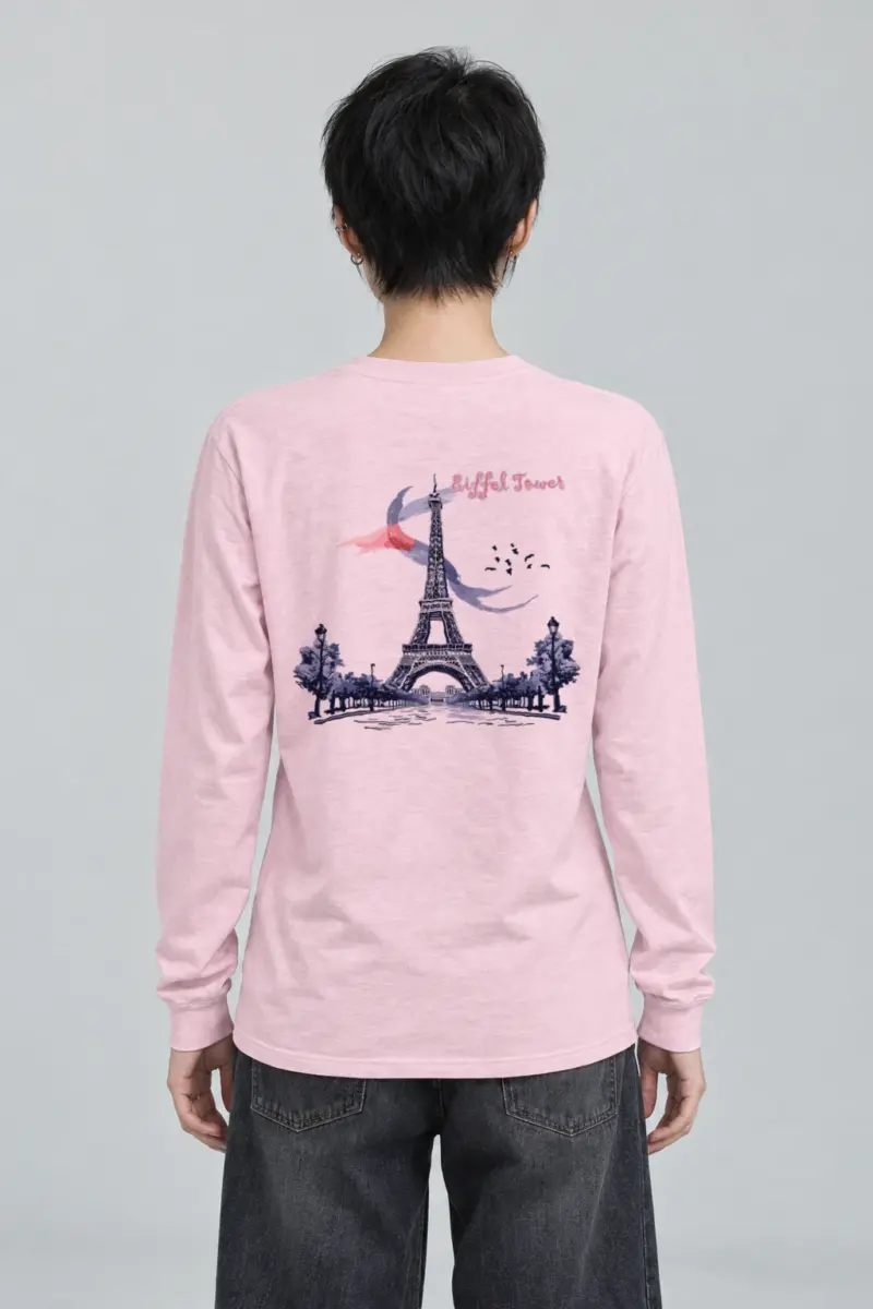 "Eiffel Tower Sketch" Unisex Longsleeve T-shirt | Gildan 2400
