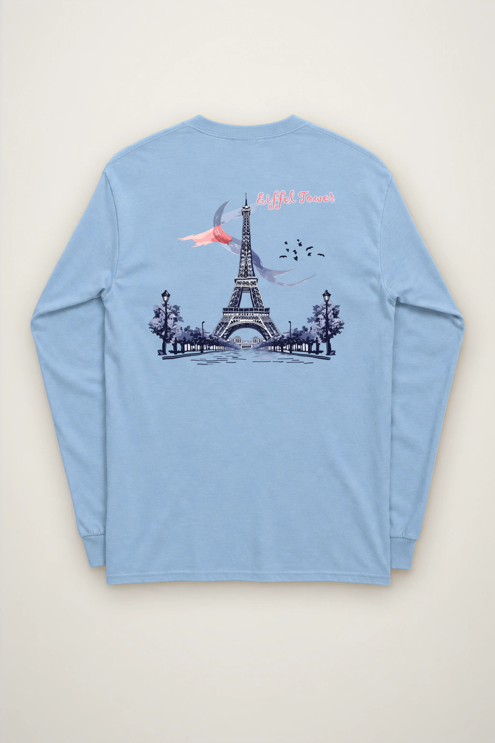 "Eiffel Tower Sketch" Unisex Longsleeve T-shirt