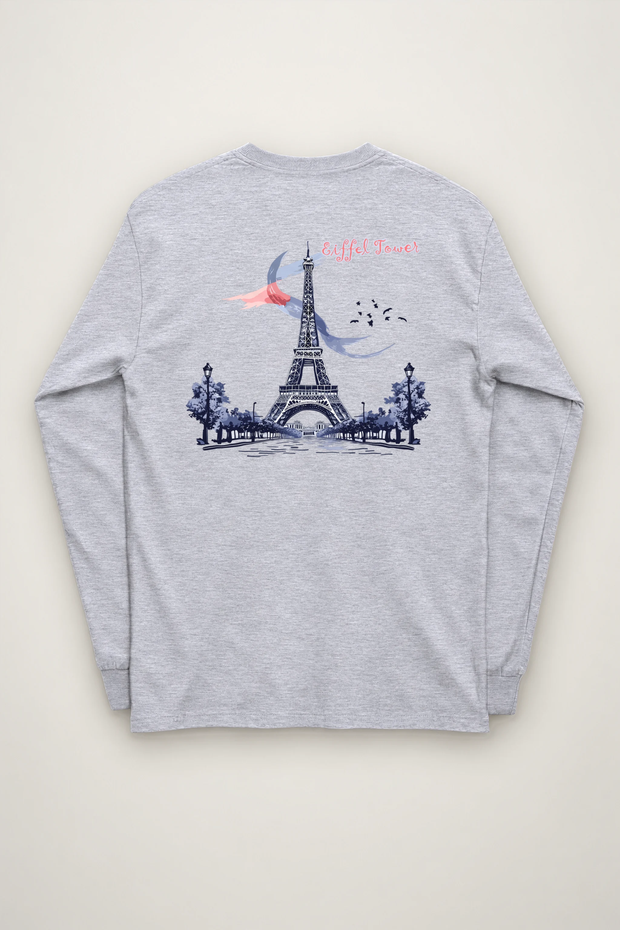 "Eiffel Tower Sketch" Unisex Longsleeve T-shirt