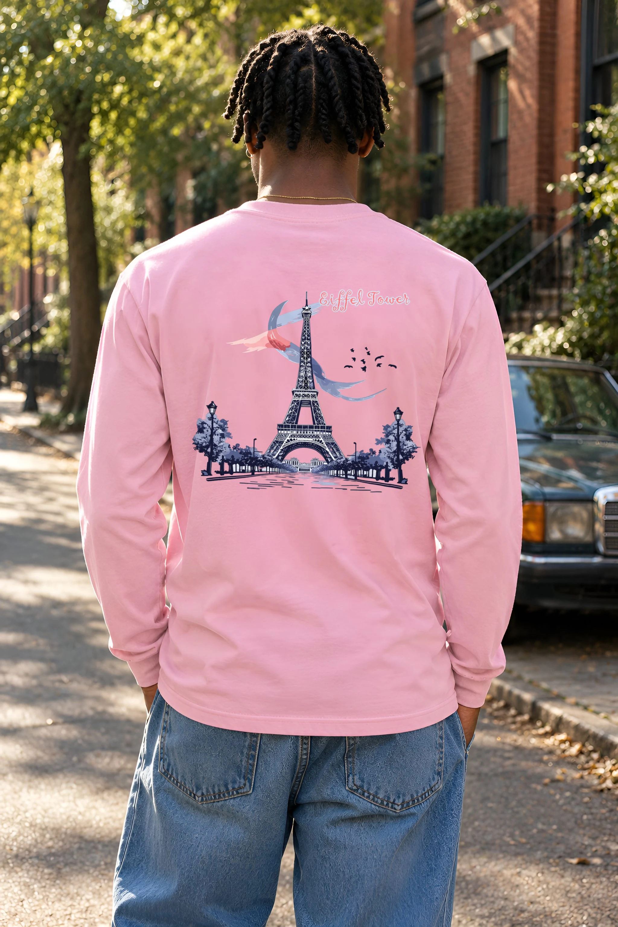 "Eiffel Tower Sketch" Unisex Longsleeve T-shirt