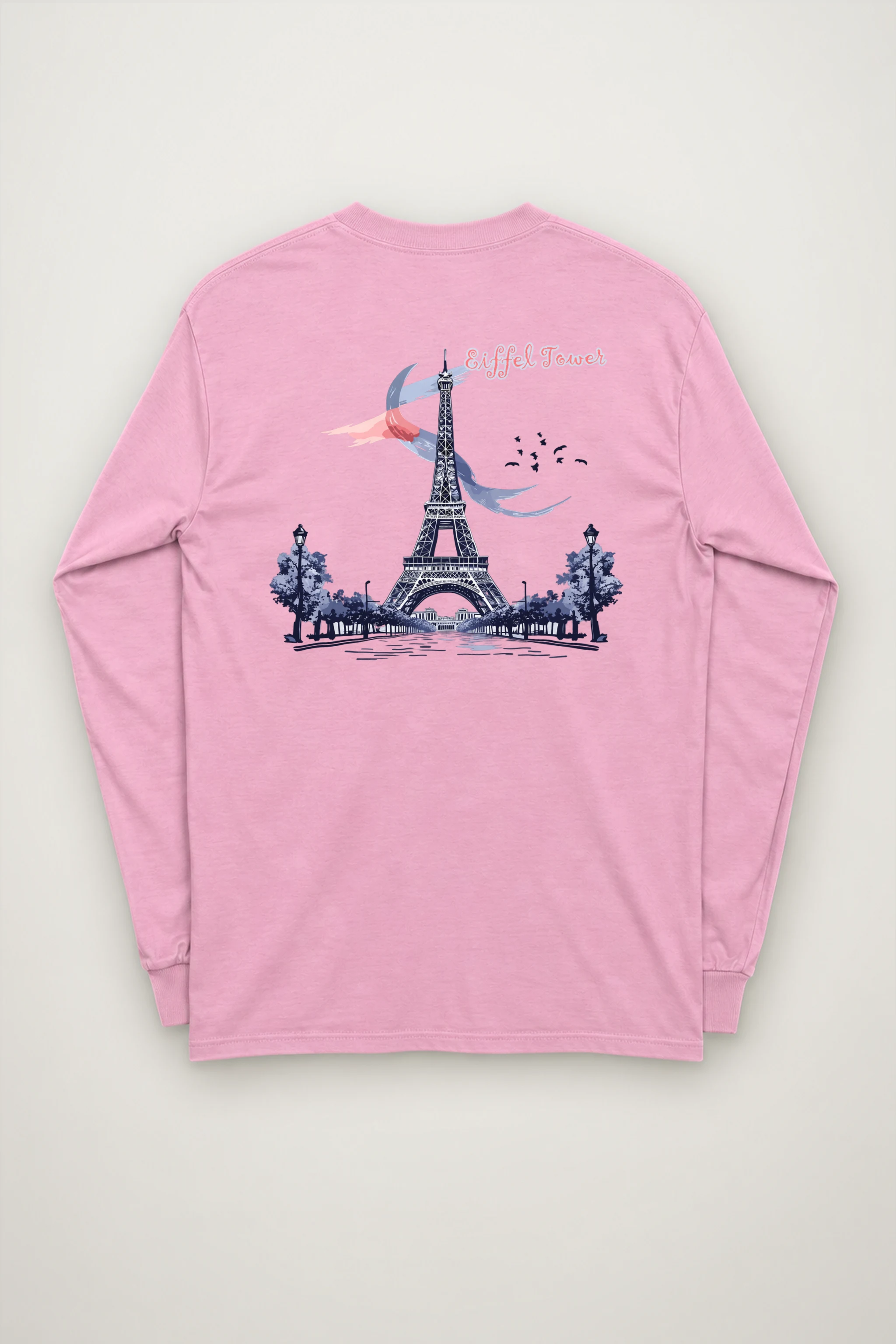 "Eiffel Tower Sketch" Unisex Longsleeve T-shirt