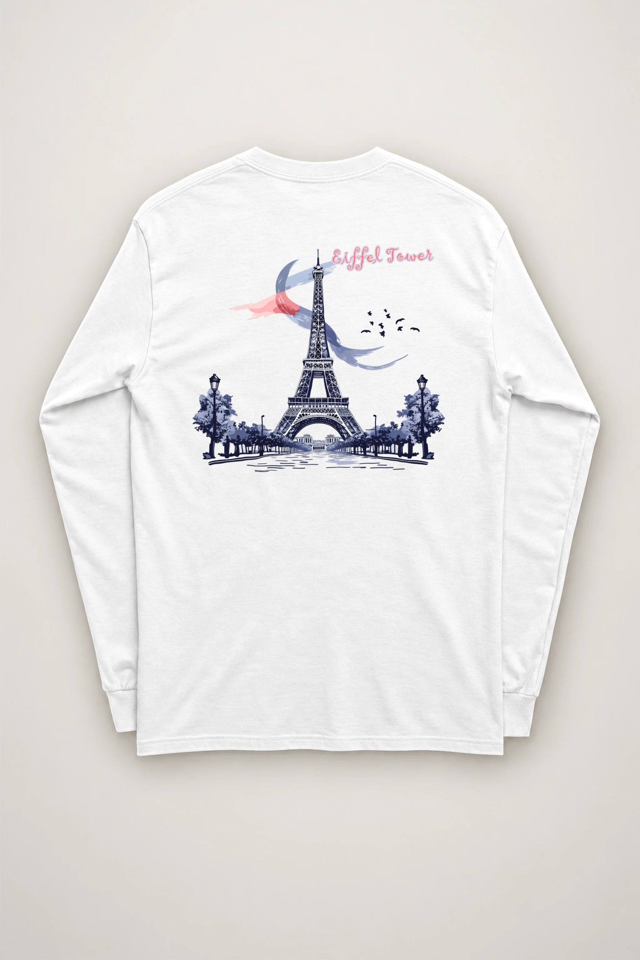 "Eiffel Tower Sketch" Unisex Longsleeve T-shirt