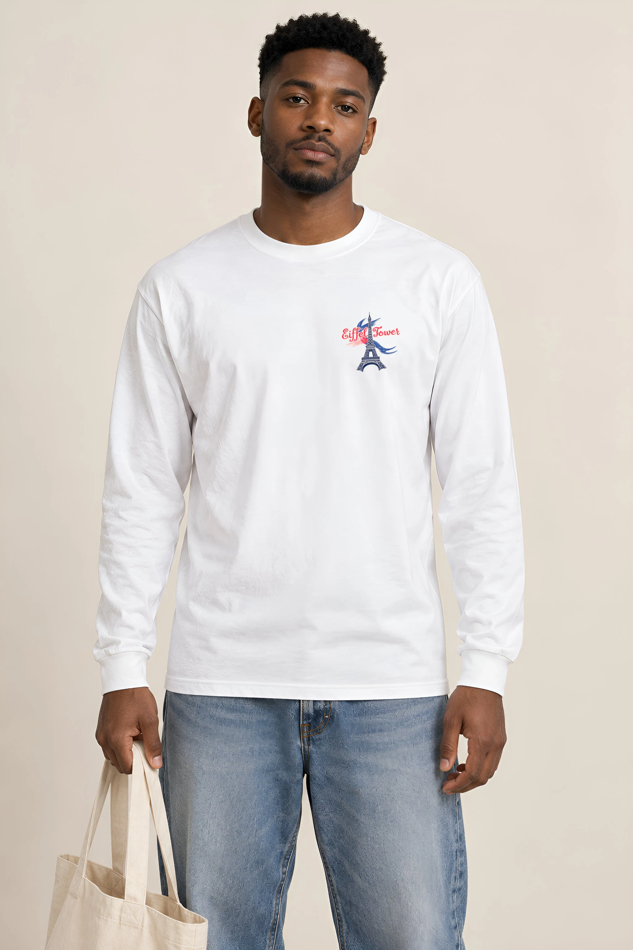 "Eiffel Tower Sketch" Unisex Longsleeve T-shirt