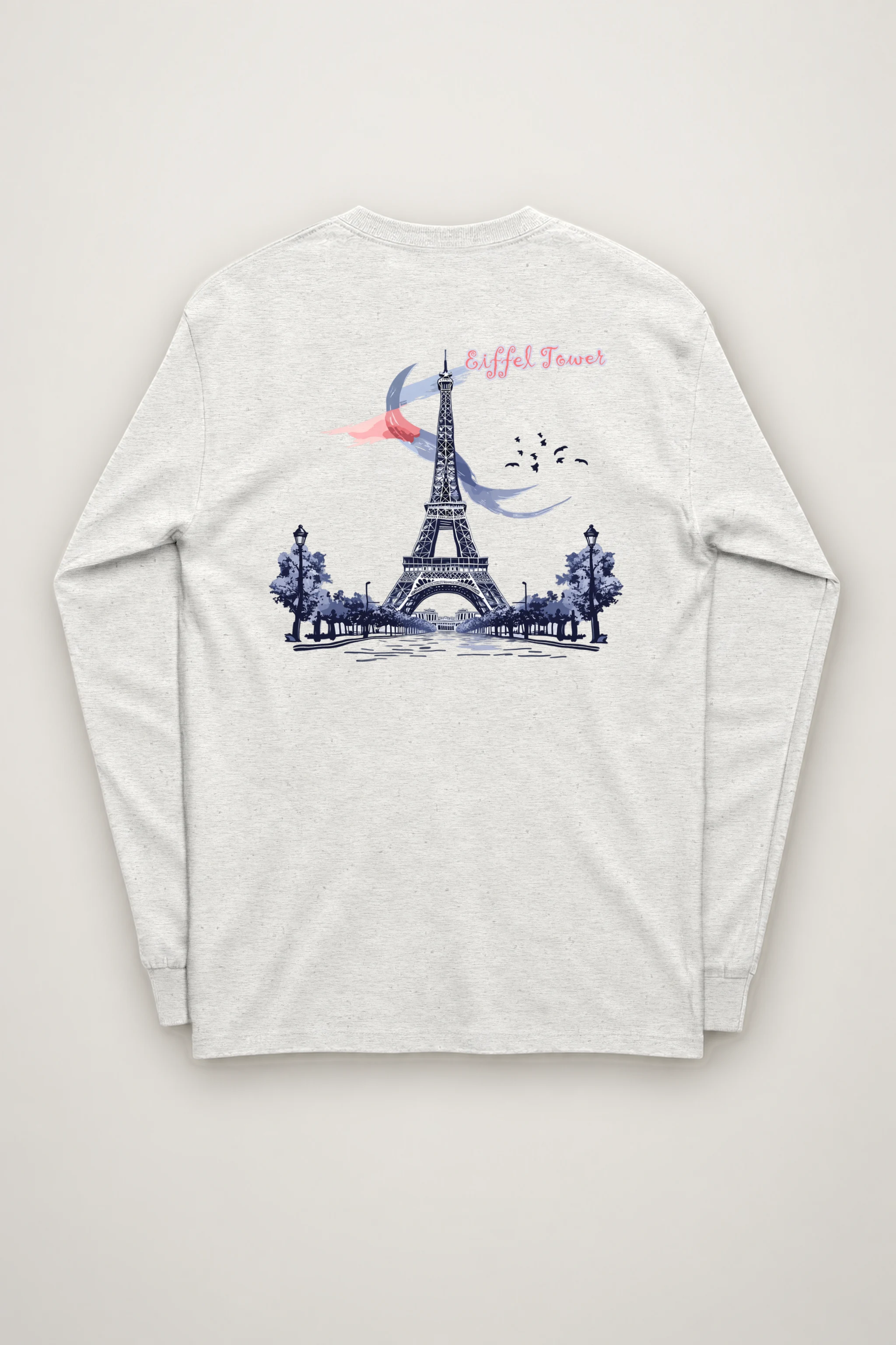 "Eiffel Tower Sketch" Unisex Longsleeve T-shirt
