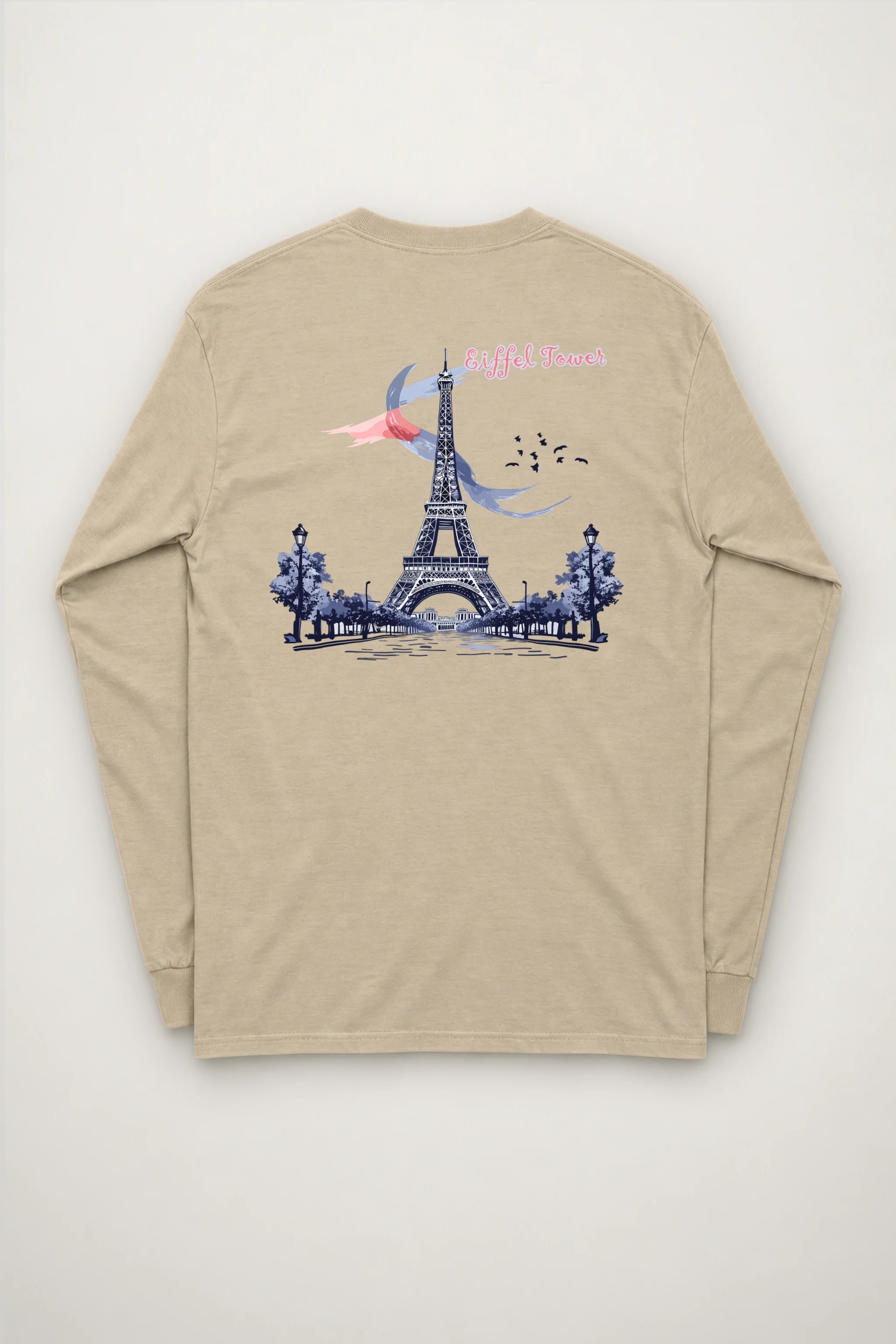 "Eiffel Tower Sketch" Unisex Longsleeve T-shirt