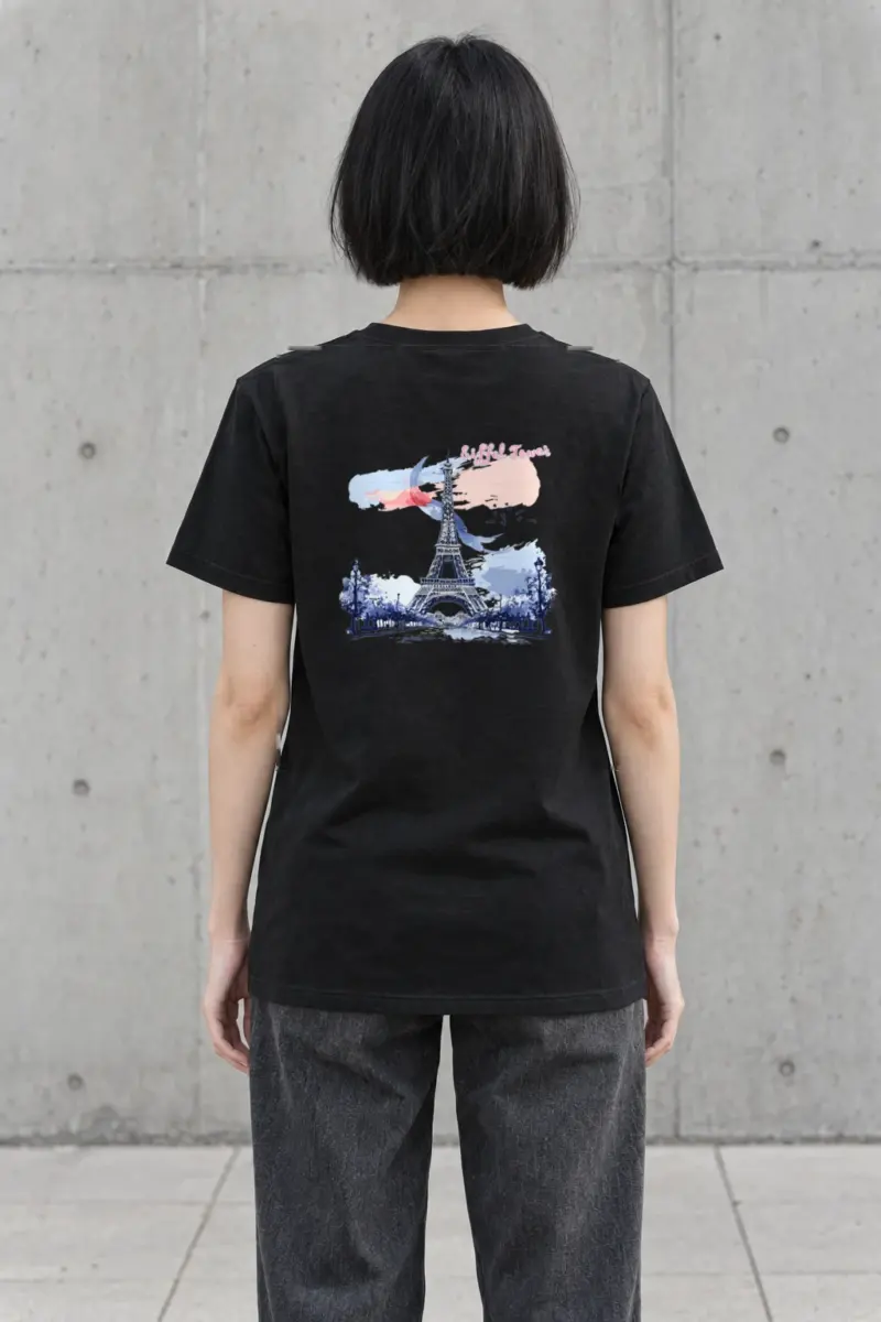"Eiffel Tower Watercolor" Heavyweight Unisex Crewneck T-shirt