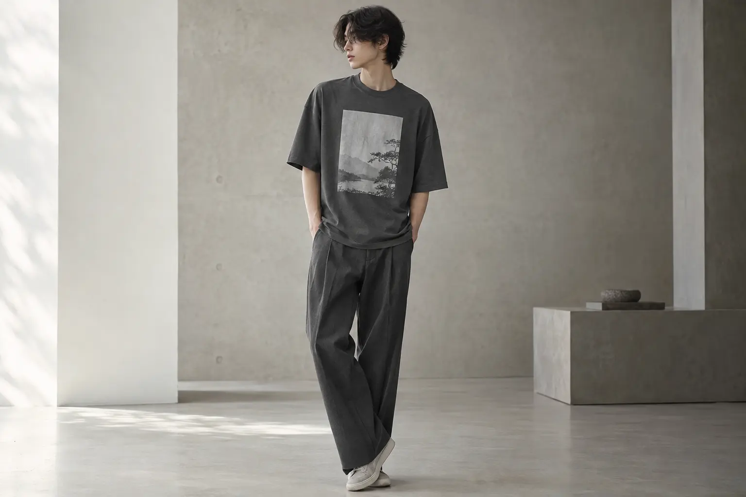 Korean Unisex Crewneck Tee Fit Guide: Choose Your Silhouette