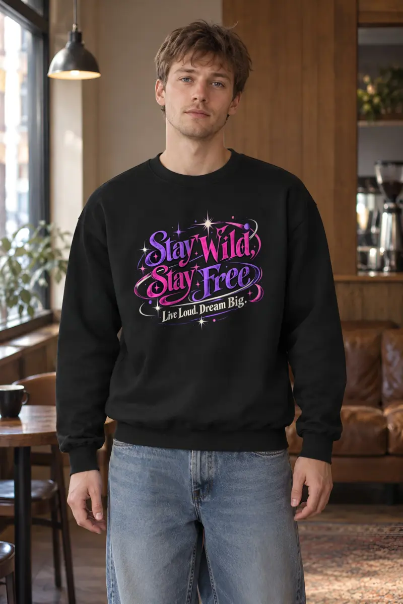 "Electric Freedom Lettering" Heavy Blend Unisex Crewneck Sweatshirt