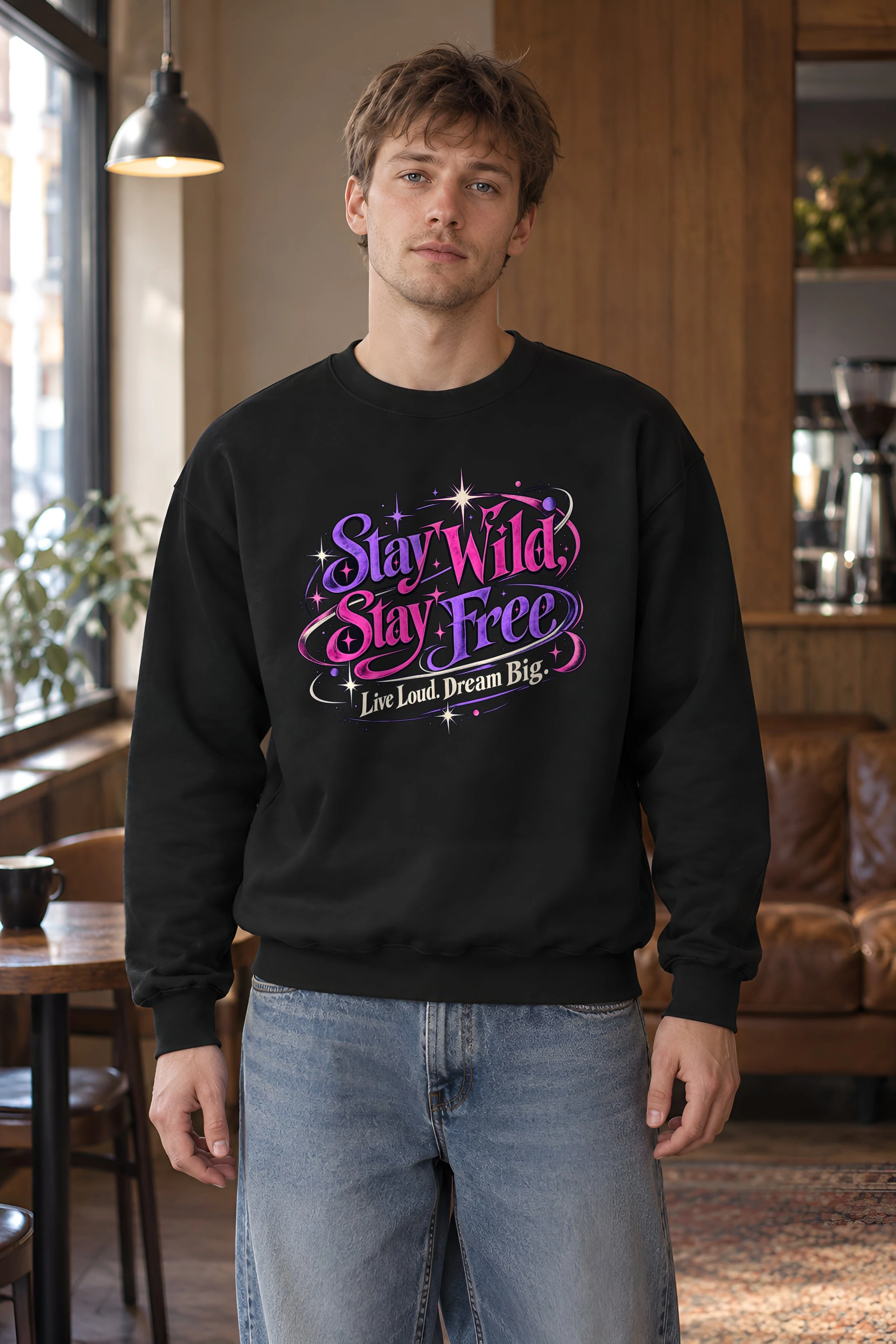 "Electric Freedom Lettering" 1 Crewneck Sweatshirt
