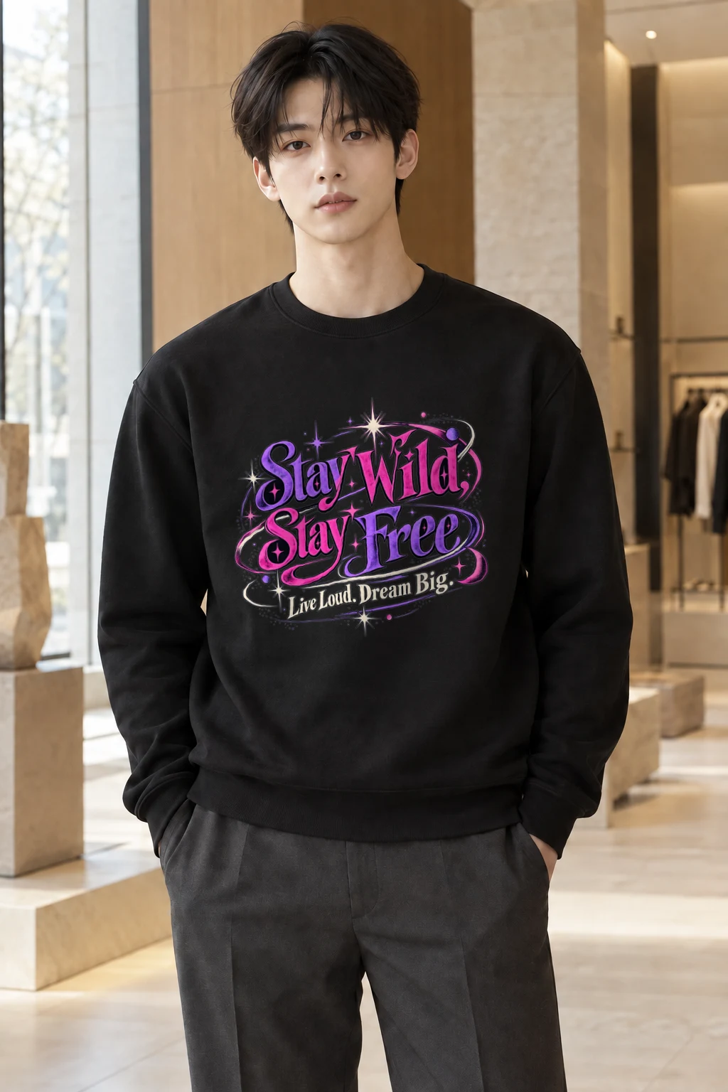 "Electric Freedom Lettering" Heavy Blend Unisex Crewneck Sweatshirt | Gildan 18000