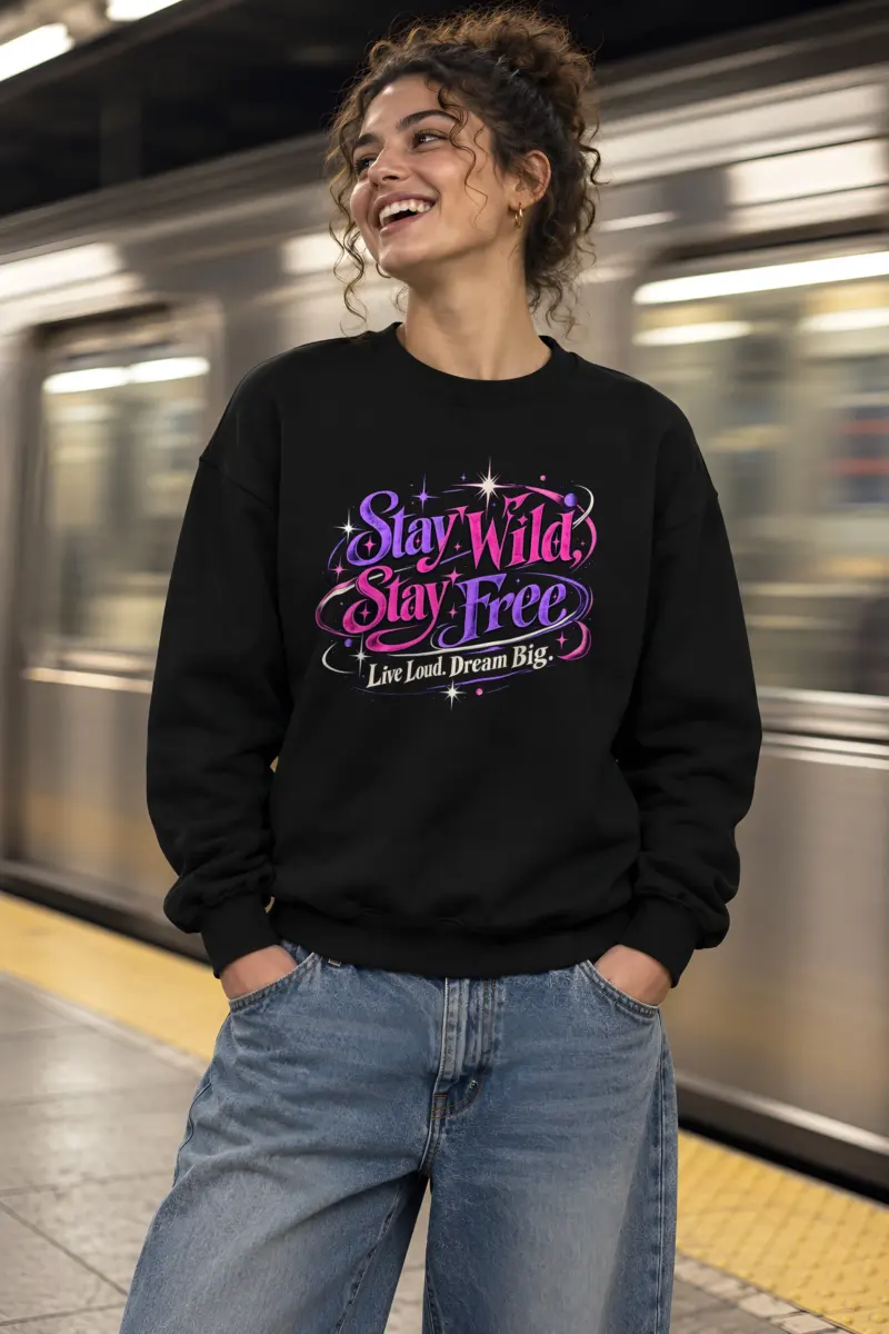 "Electric Freedom Lettering" Heavy Blend Unisex Crewneck Sweatshirt