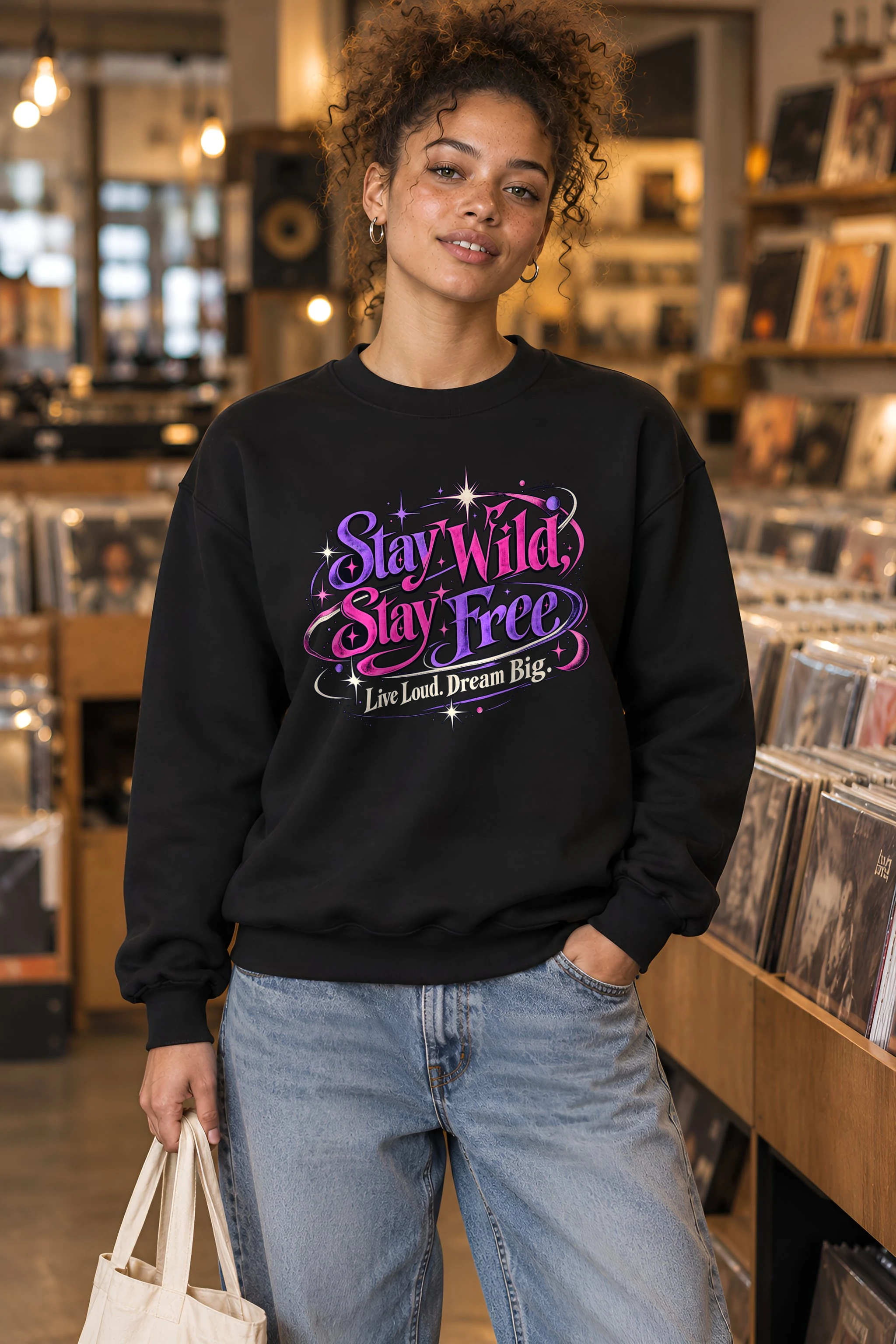 "Electric Freedom Lettering" 1 Crewneck Sweatshirt