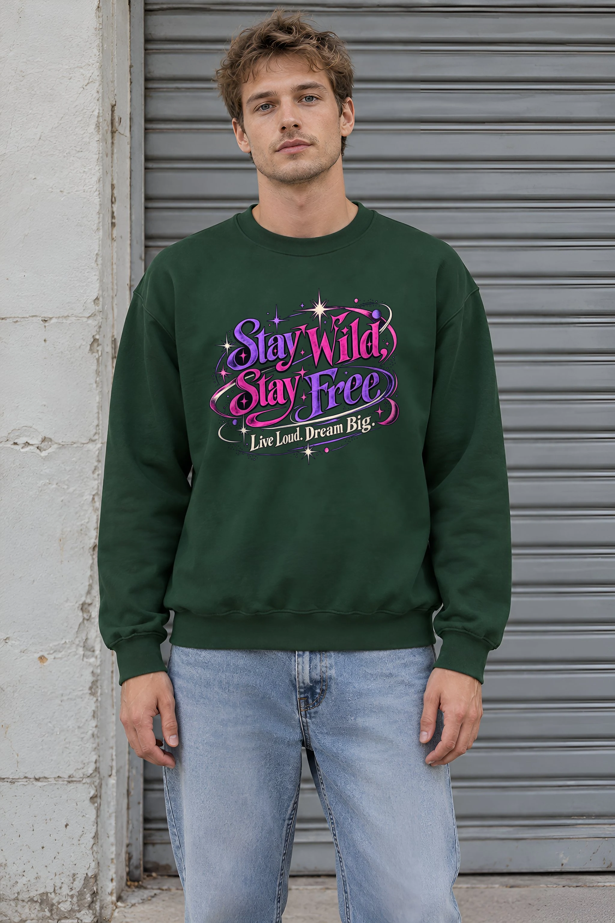 "Electric Freedom Lettering" 1 Crewneck Sweatshirt