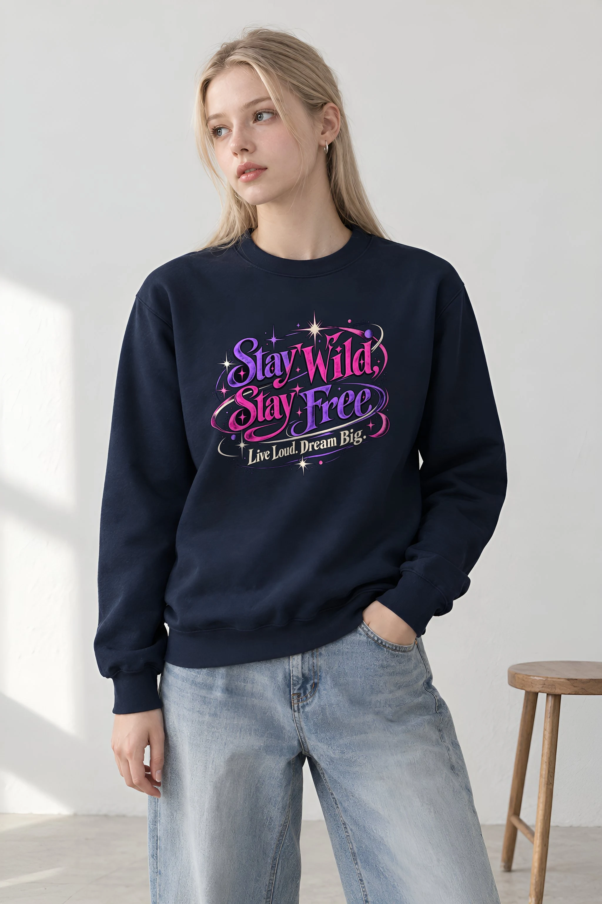 "Electric Freedom Lettering" 1 Crewneck Sweatshirt