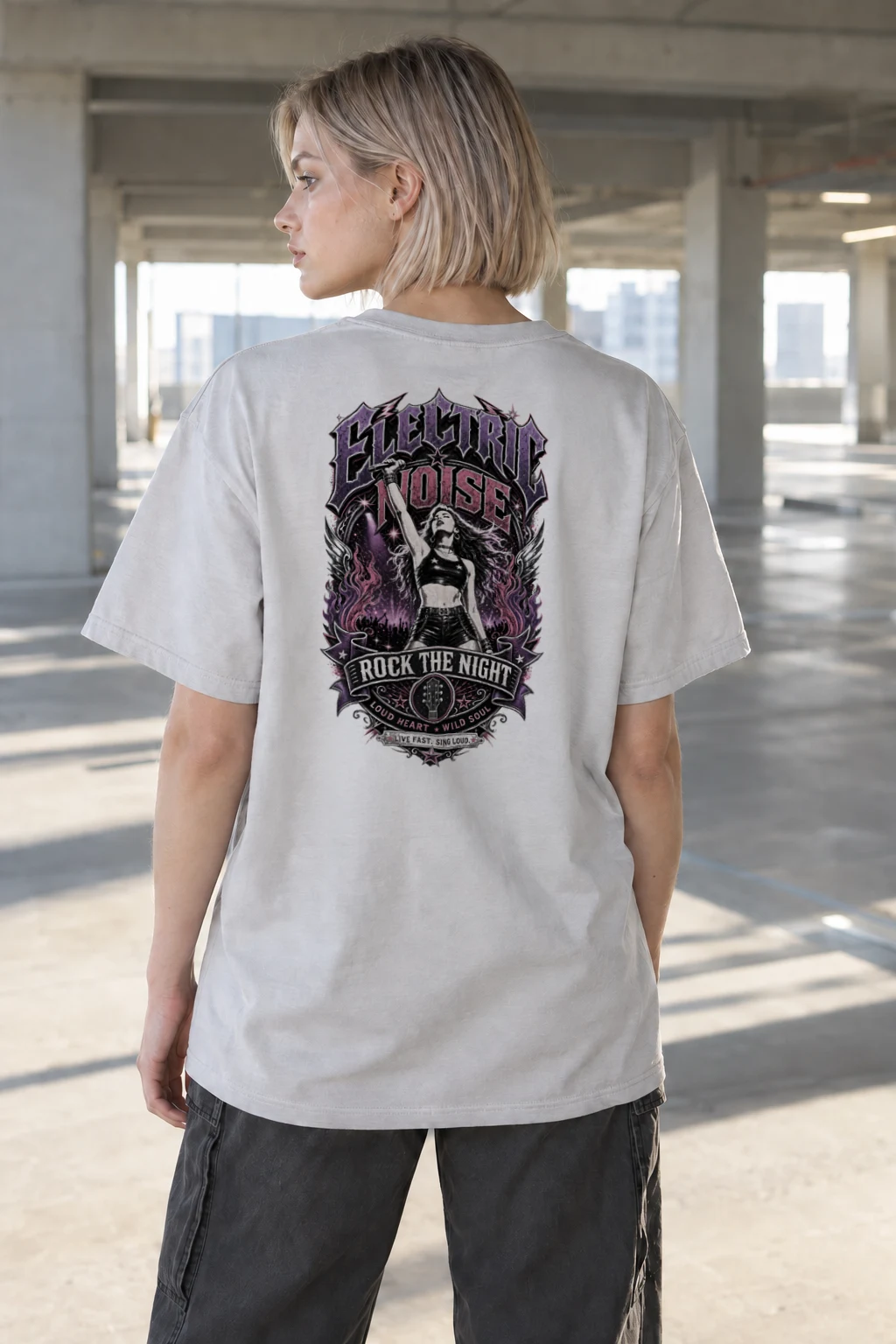 "Electric Noise" Heavyweight Unisex Crewneck T-shirt | Gildan 5000