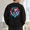 "Electric Vibes Bulldog" Heavy Blend Unisex Crewneck Sweatshirt | Gildan 18000
