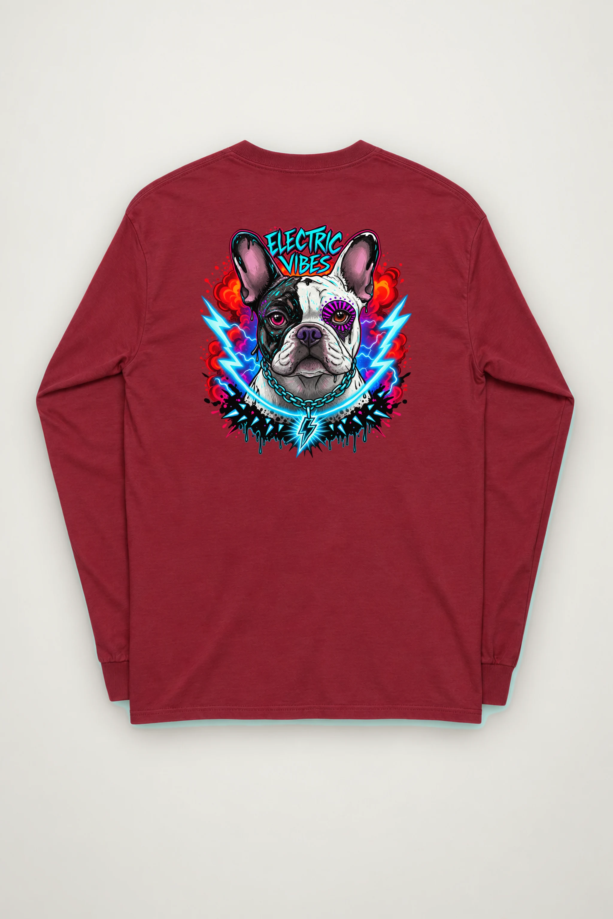 "Electric Vibes Bulldog" Unisex Longsleeve T-shirt