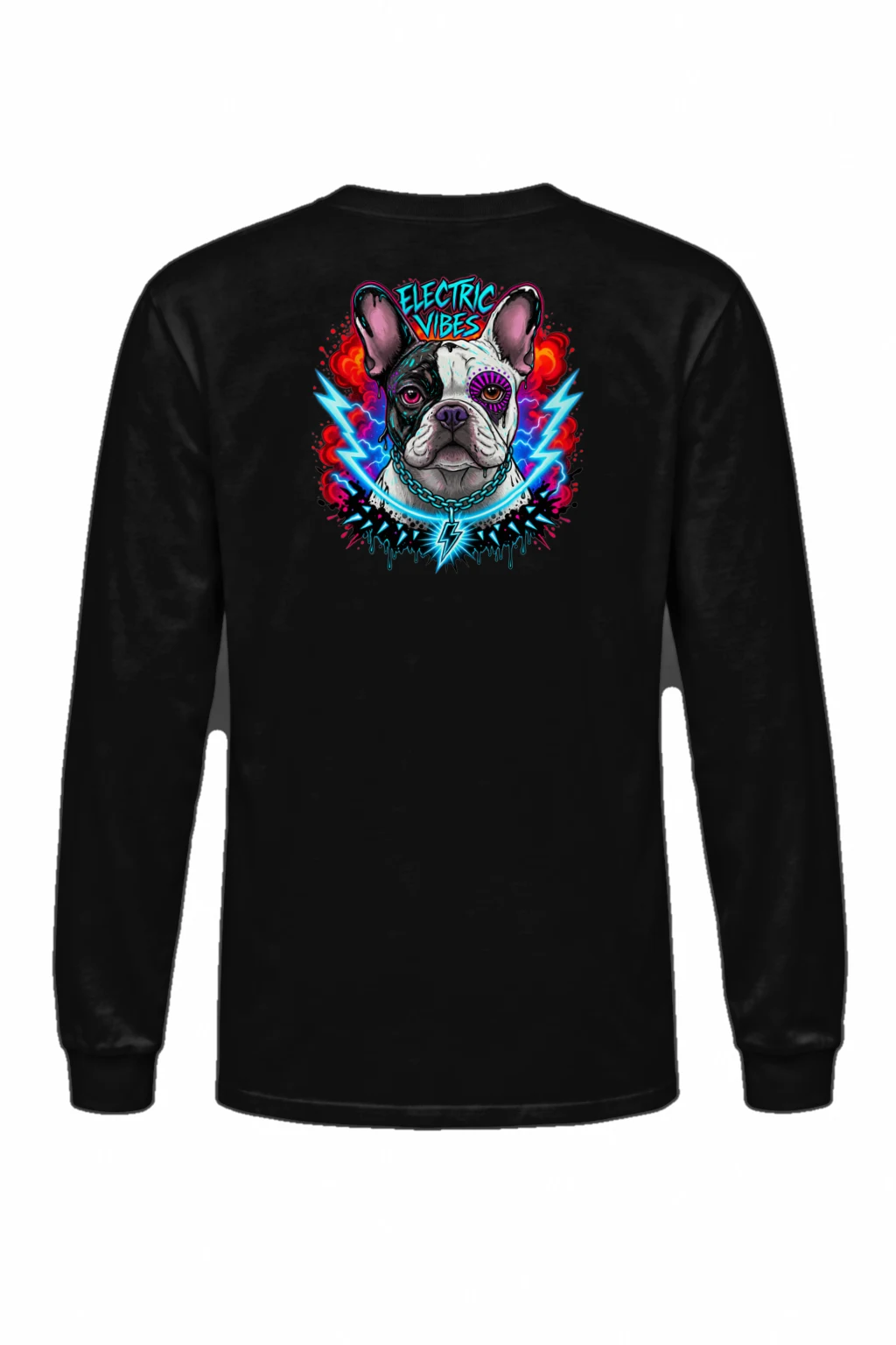 "Electric Vibes Bulldog" Unisex Longsleeve T-shirt | Gildan 2400