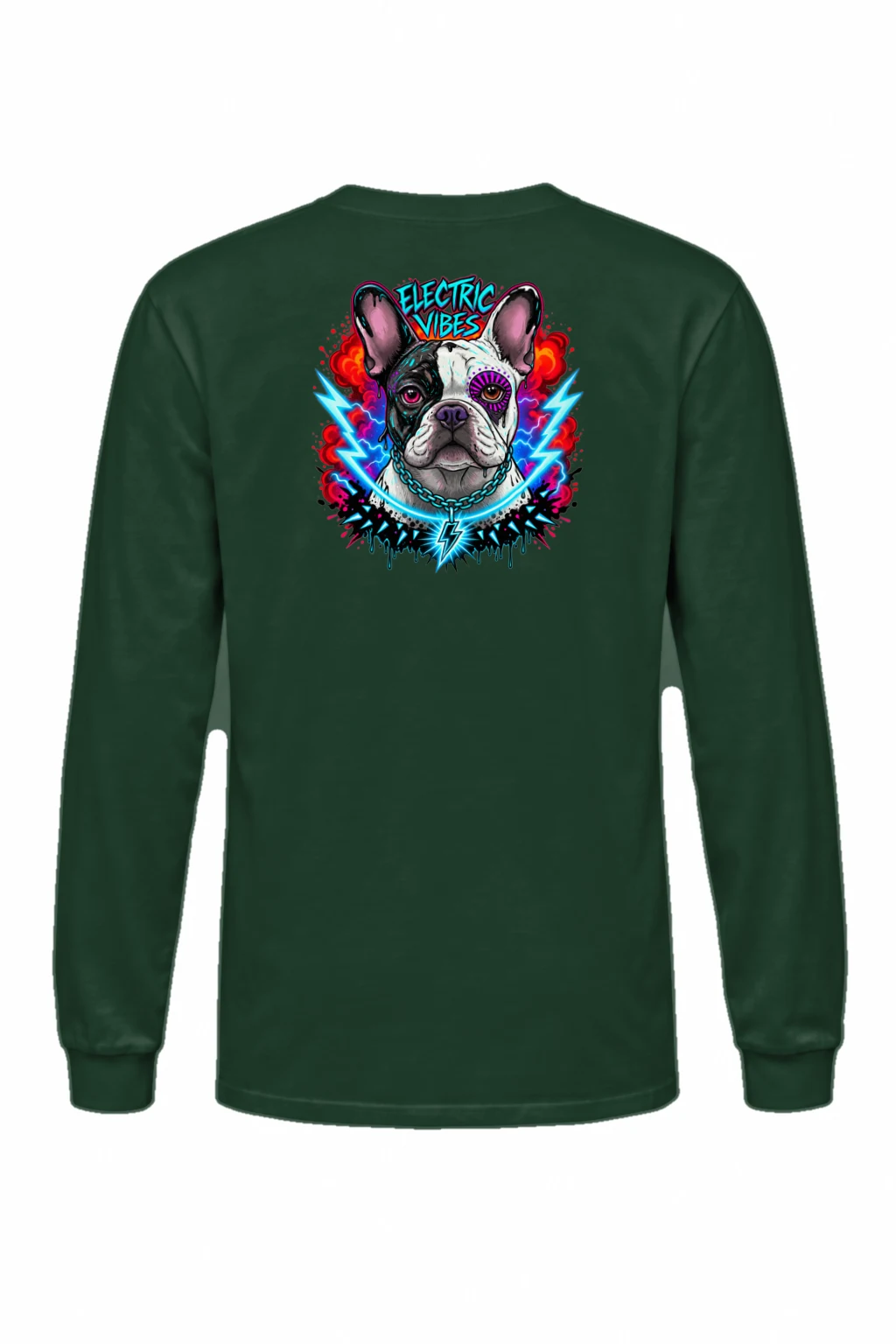 "Electric Vibes Bulldog" Unisex Longsleeve T-shirt | Gildan 2400