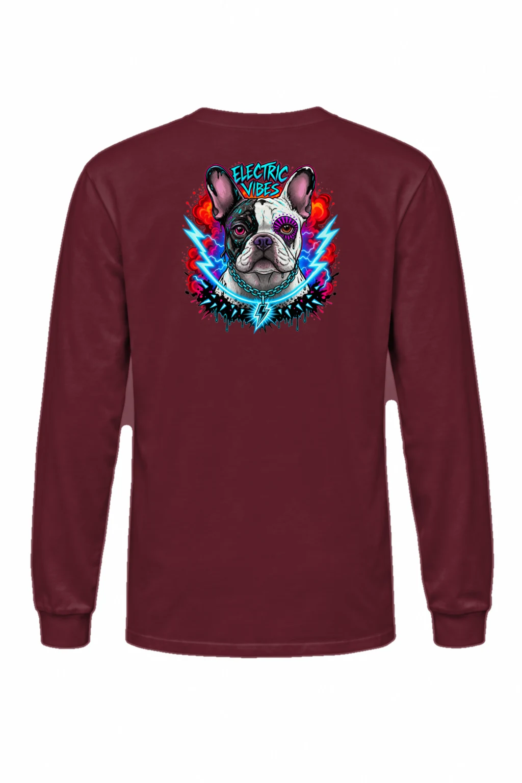 "Electric Vibes Bulldog" Unisex Longsleeve T-shirt | Gildan 2400