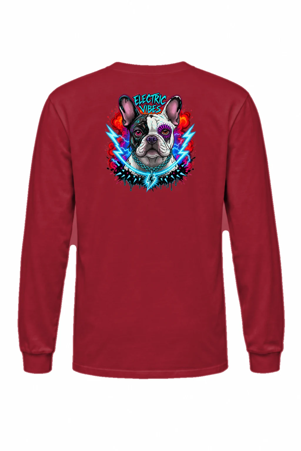 "Electric Vibes Bulldog" Unisex Longsleeve T-shirt | Gildan 2400