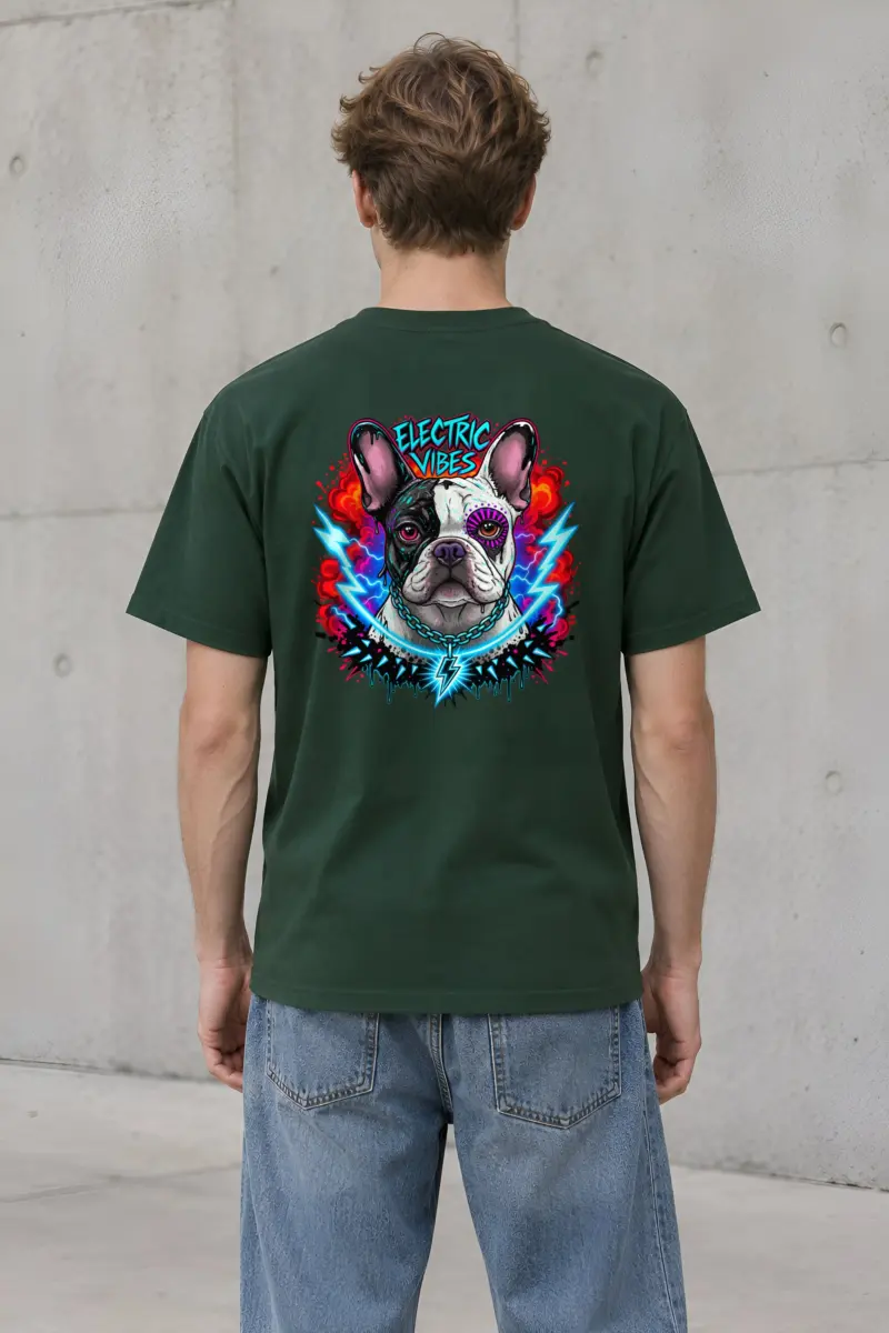 "Electric Vibes" Heavyweight Unisex Crewneck T-shirt
