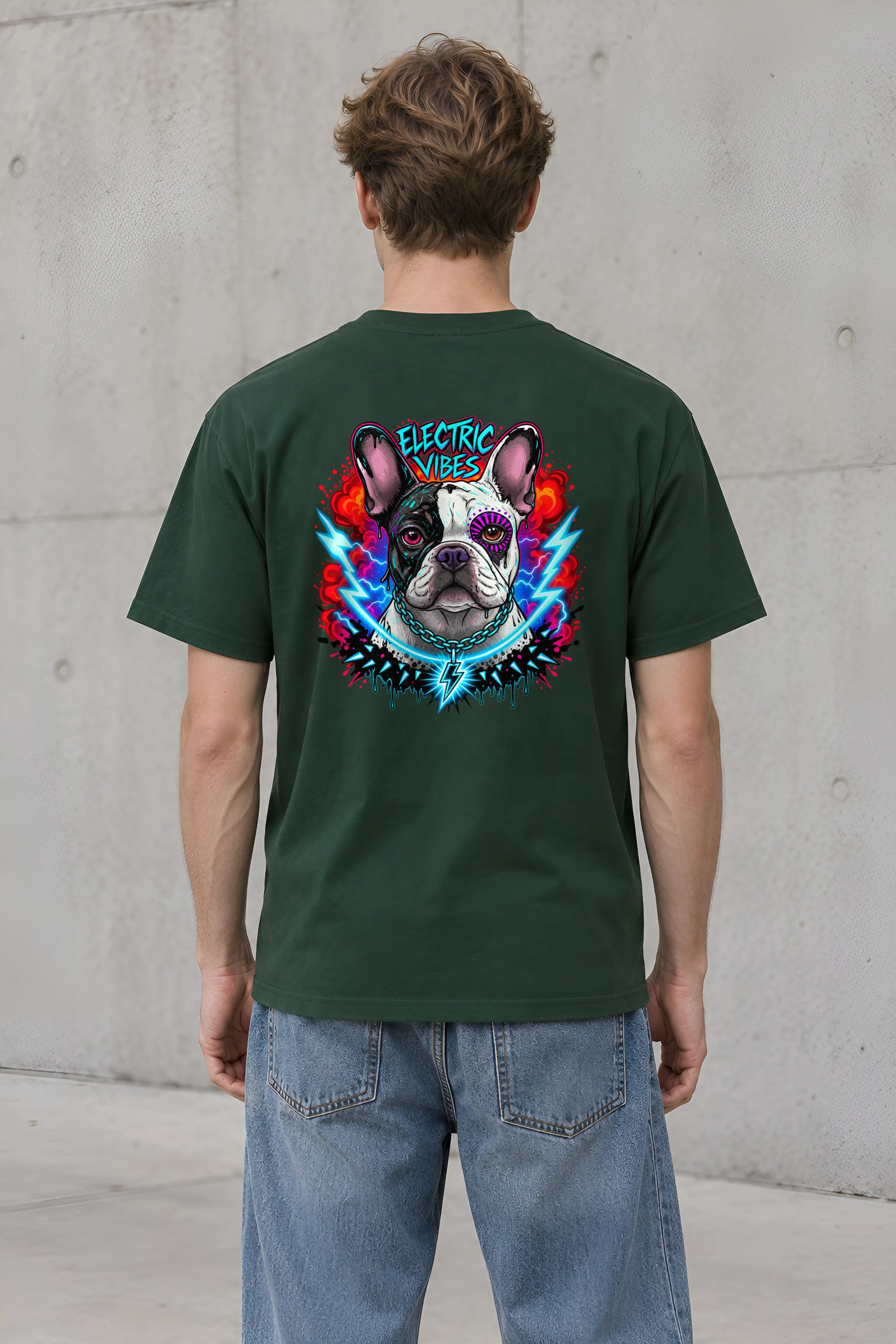 "Electric Vibes" Heavyweight Unisex Crewneck T-shirt
