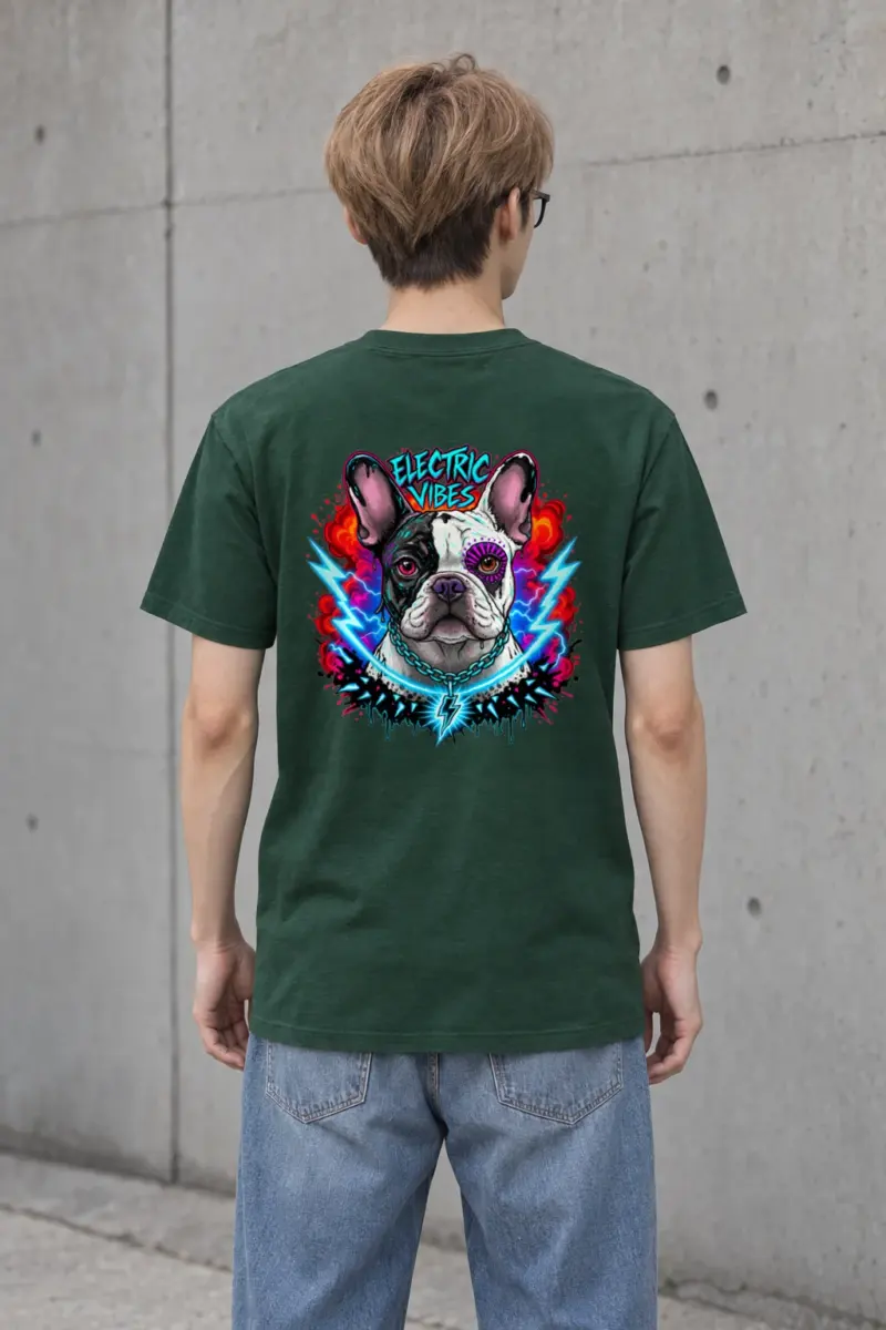 "Electric Vibes" Heavyweight Unisex Crewneck T-shirt