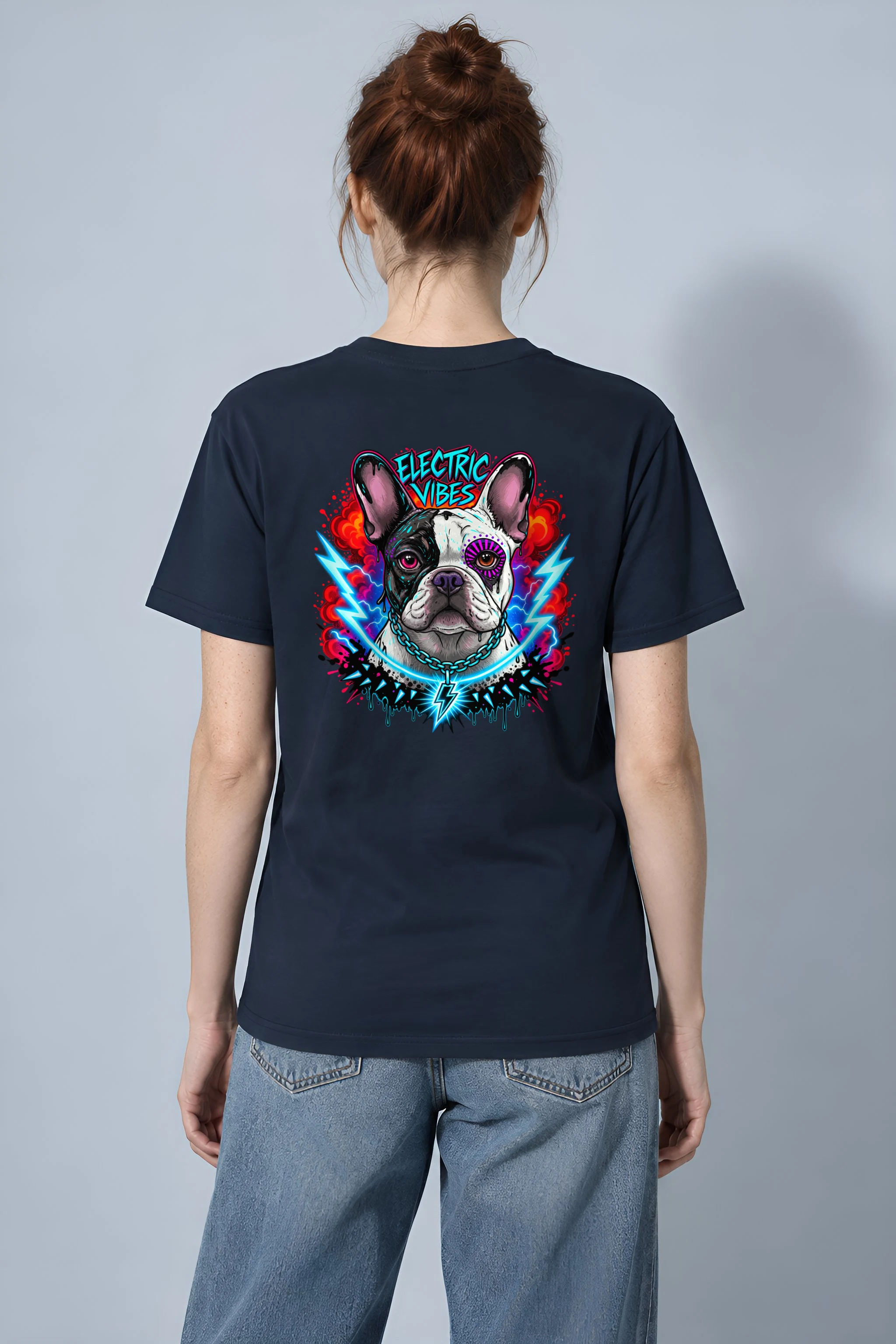 "Electric Vibes" Heavyweight Unisex Crewneck T-shirt