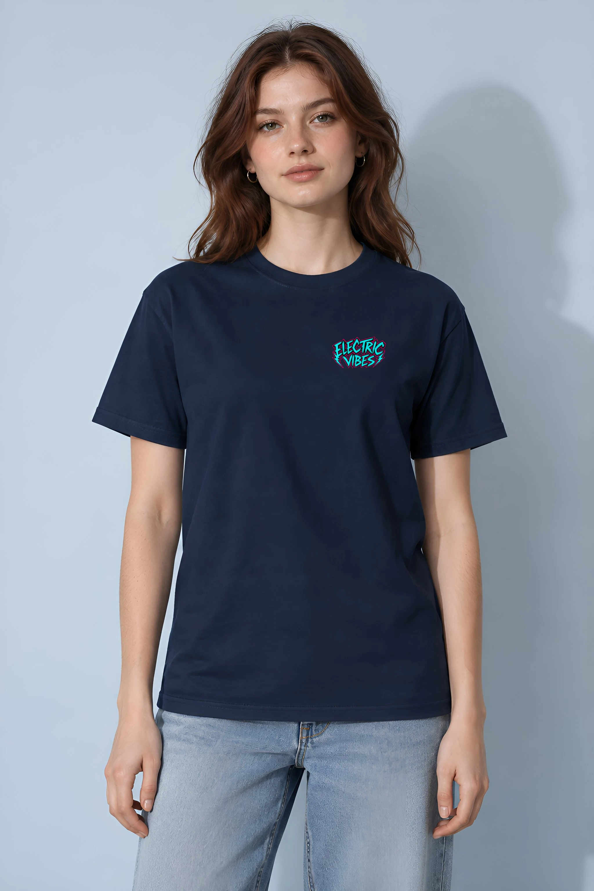 "Electric Vibes" Heavyweight Unisex Crewneck T-shirt