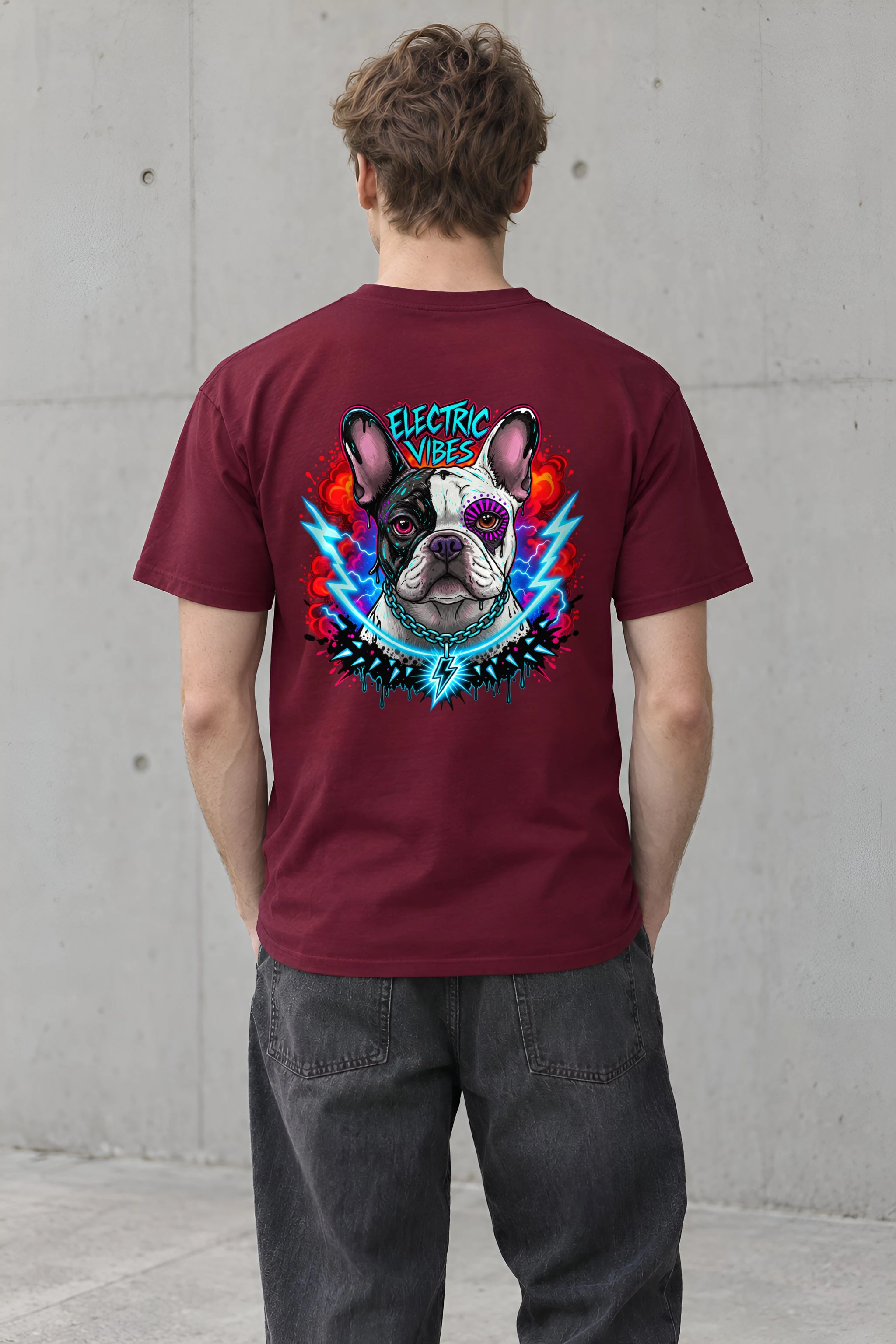 "Electric Vibes" Heavyweight Unisex Crewneck T-shirt