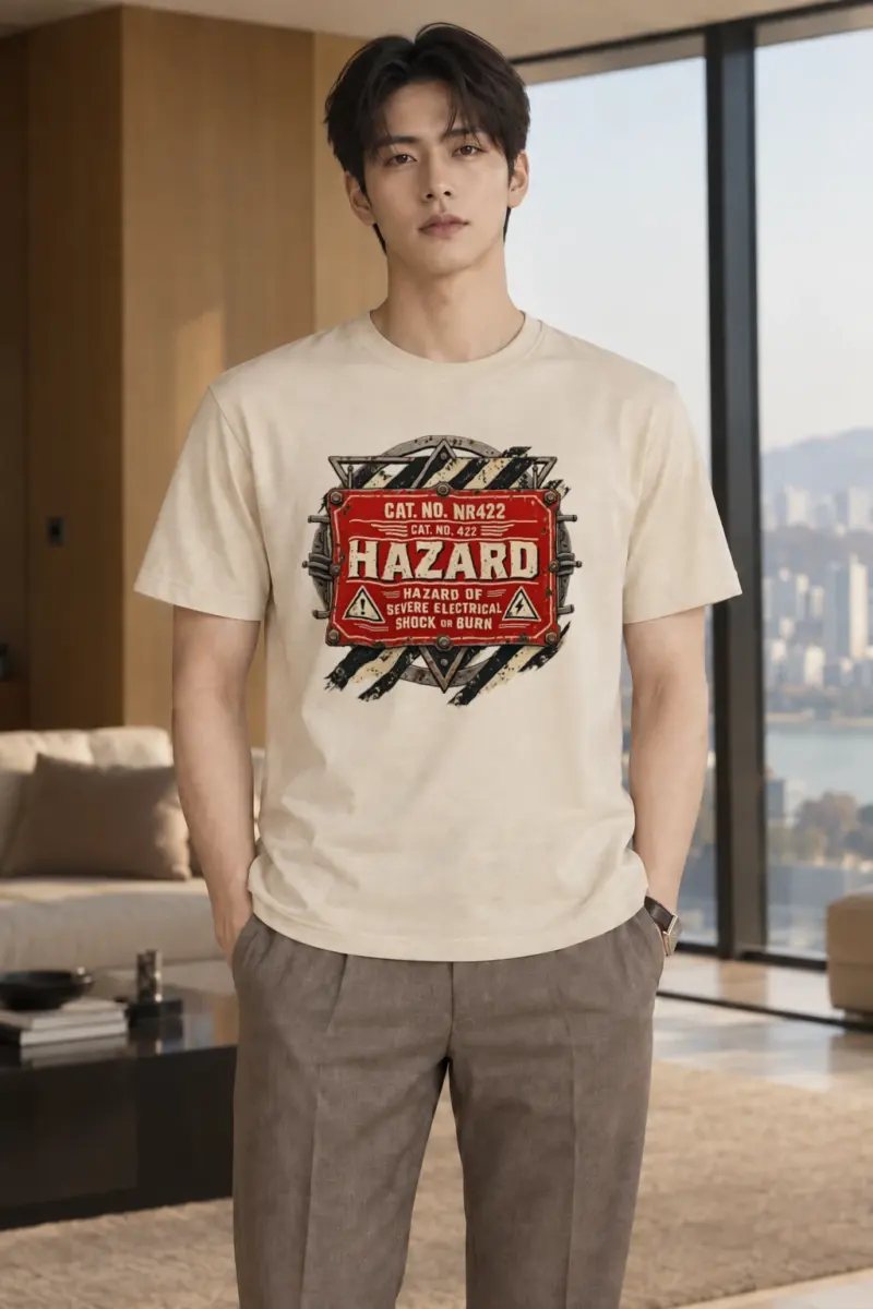 "Electrical Hazard" Heavyweight Unisex Crewneck T-shirt | Gildan 5000