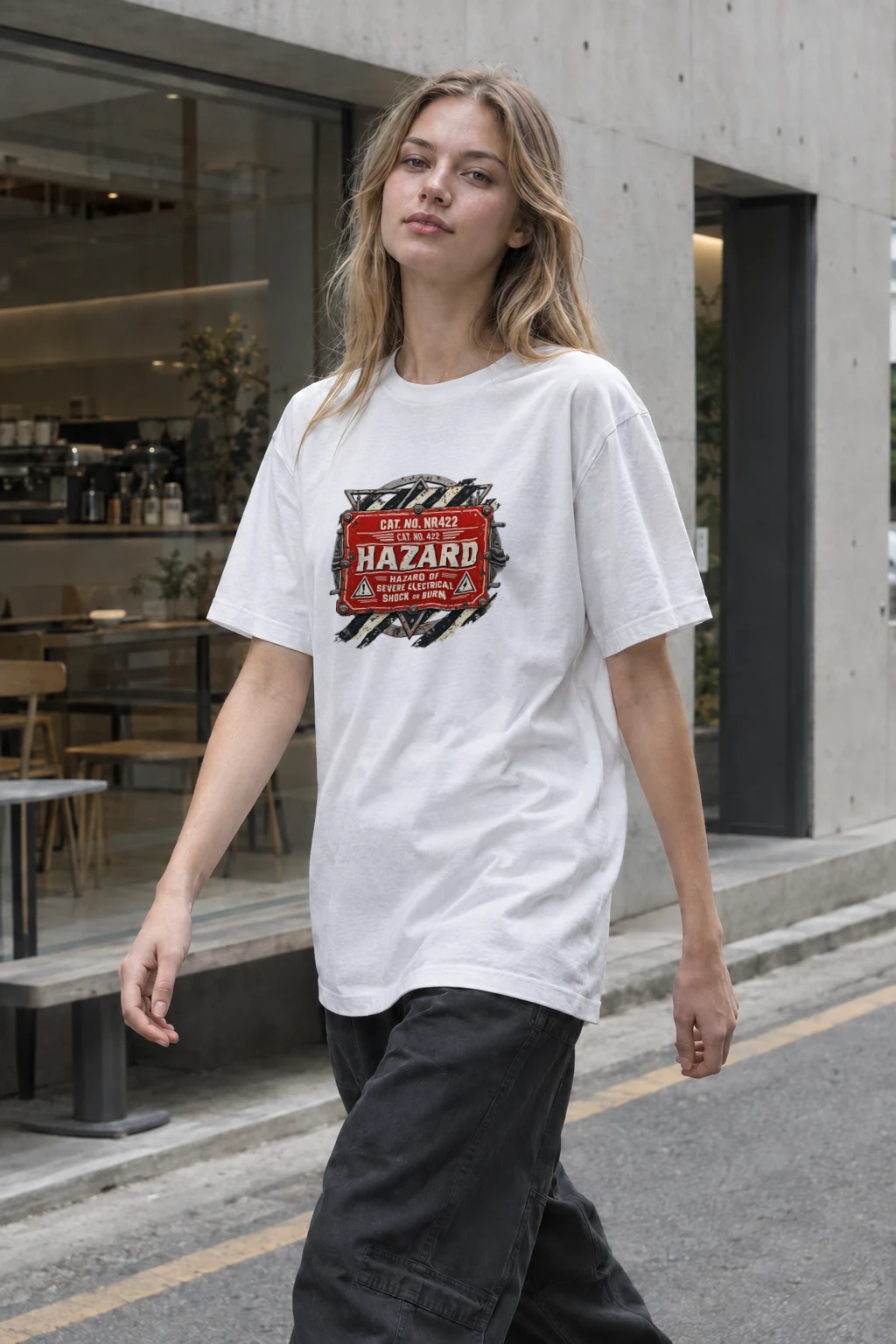 "Electrical Hazard" Heavyweight Unisex Crewneck T-shirt | Gildan 5000