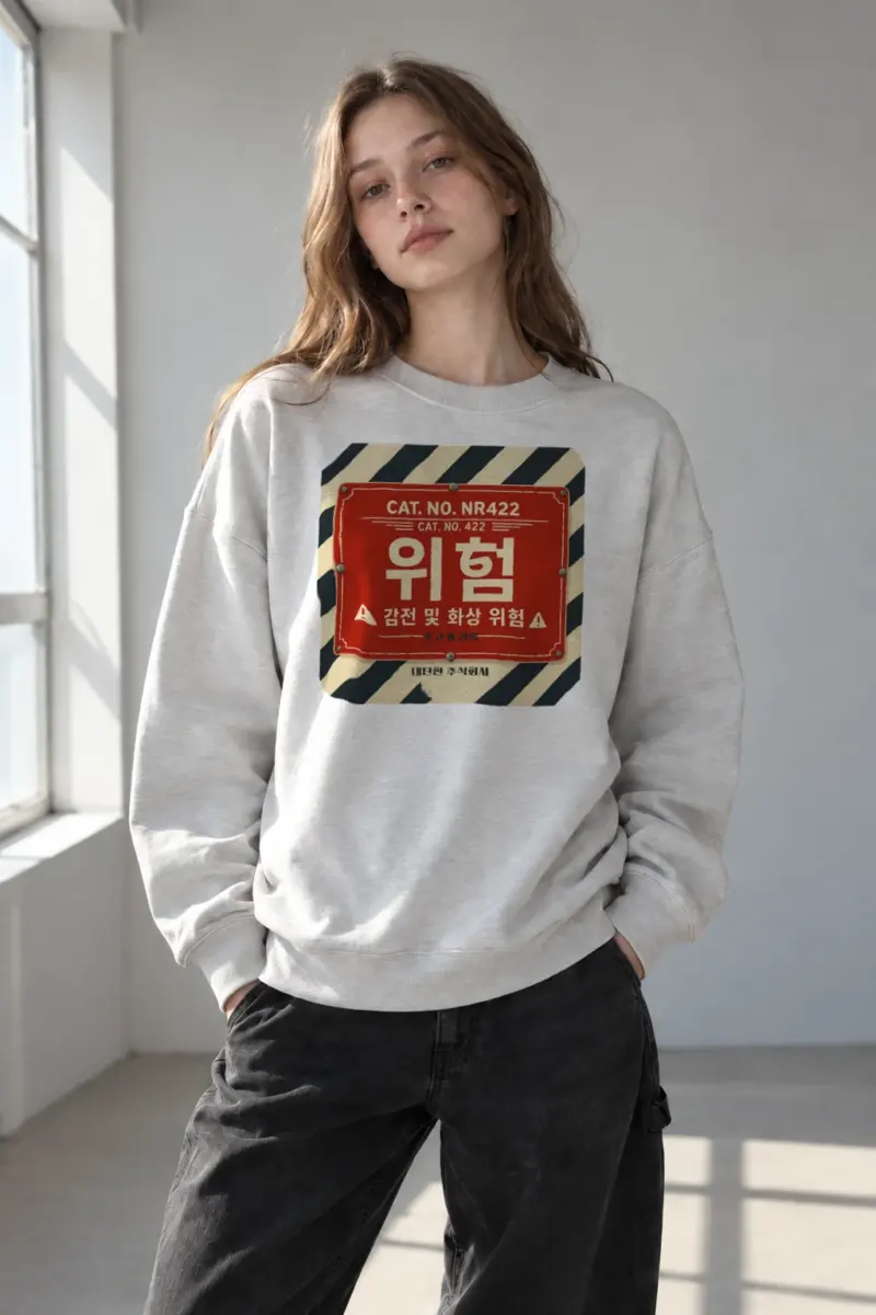 “Electrical Hazard Sign” Heavy Blend Unisex Crewneck Sweatshirt | Gildan 18000