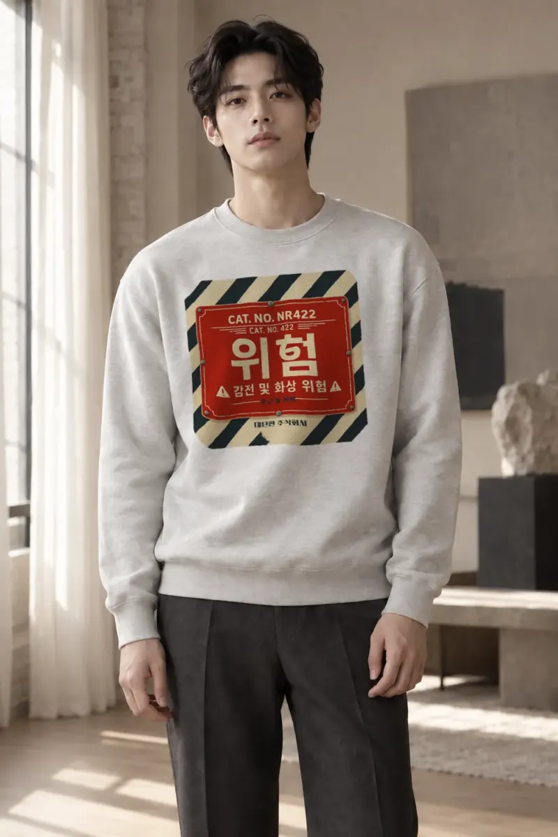 "Electrical Hazard Sign" Heavy Blend Unisex Crewneck Sweatshirt | Gildan 18000