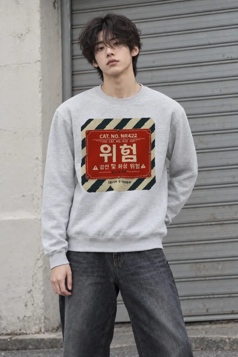 "Electrical Hazard Sign" Heavy Blend Unisex Crewneck Sweatshirt | Gildan 18000
