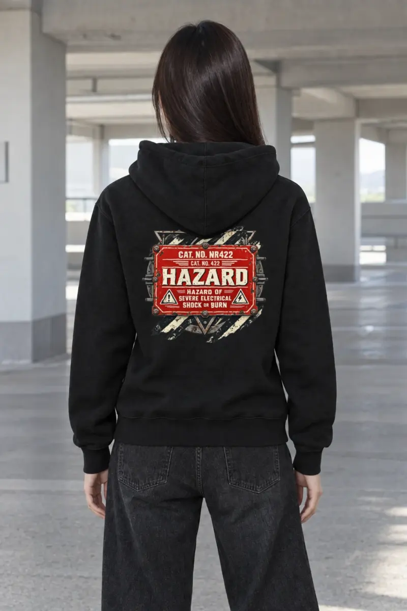 "Electrical Hazard Sign" Heavy Blend Unisex Pullover Hoodie
