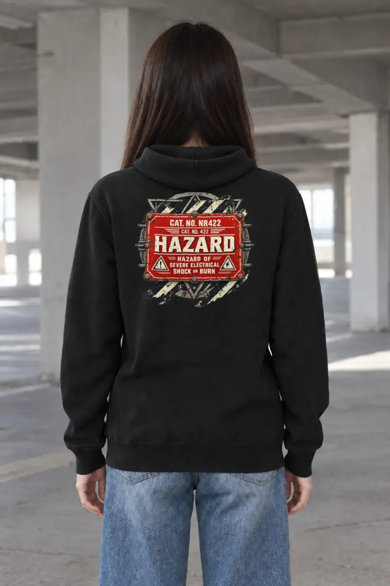 "Electrical Hazard Sign" Heavy Blend Unisex Pullover Hoodie